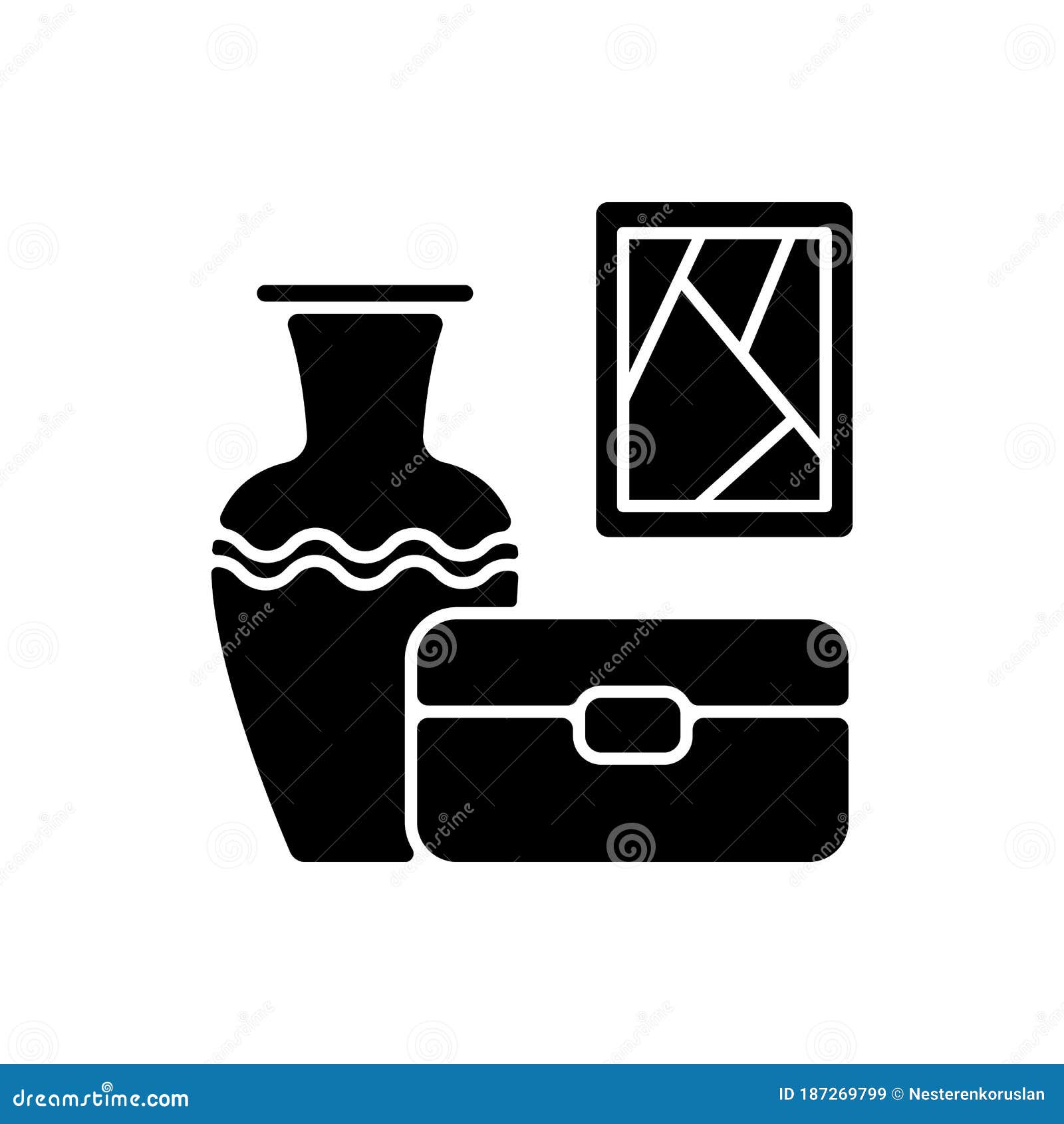 Home Decor Black Glyph Icon Stock Vector - Illustration of ...