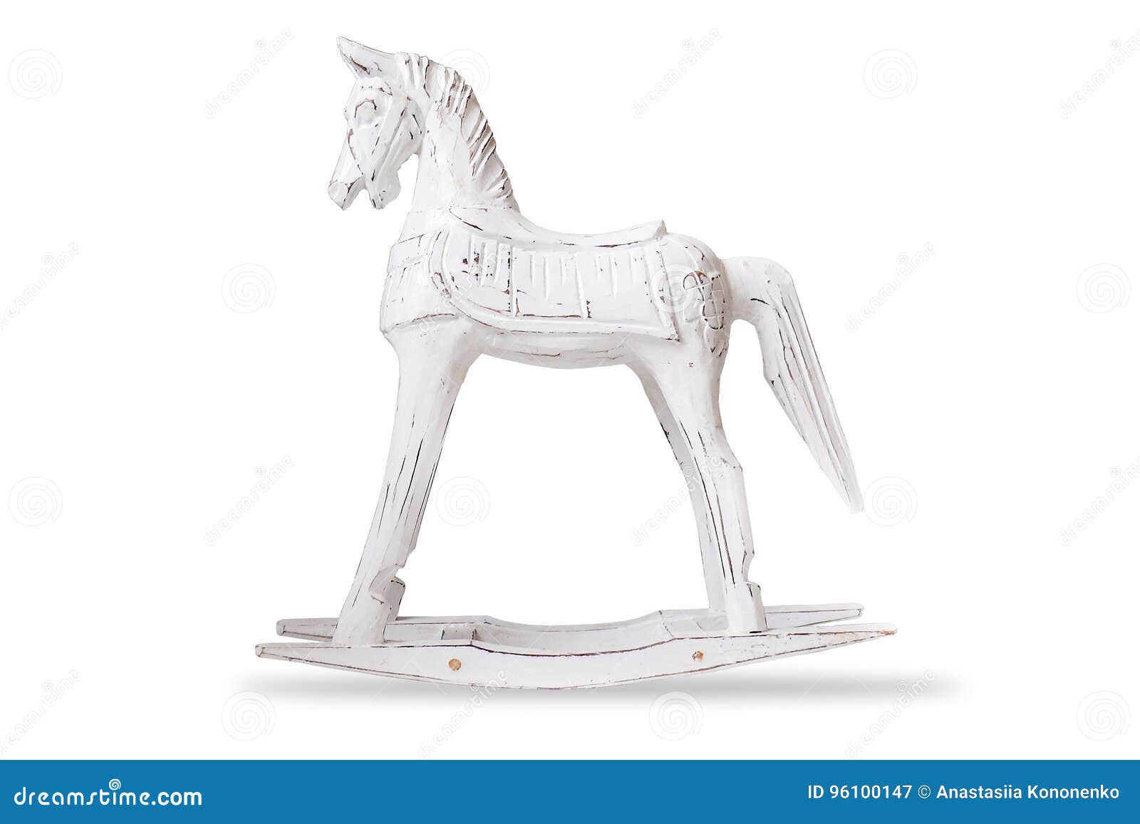 Home Decor Wooden Horse Rocking Chair Isolated Object On