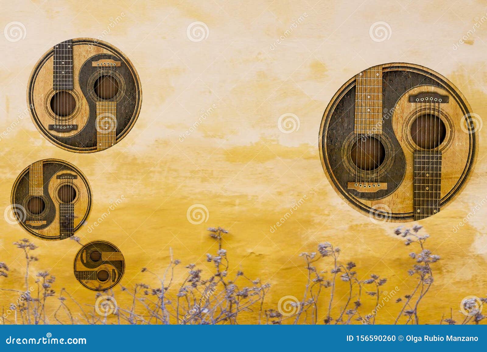 Home Decor with Yin-yang Symbol Handmade in Wooden Stock Photo - Image