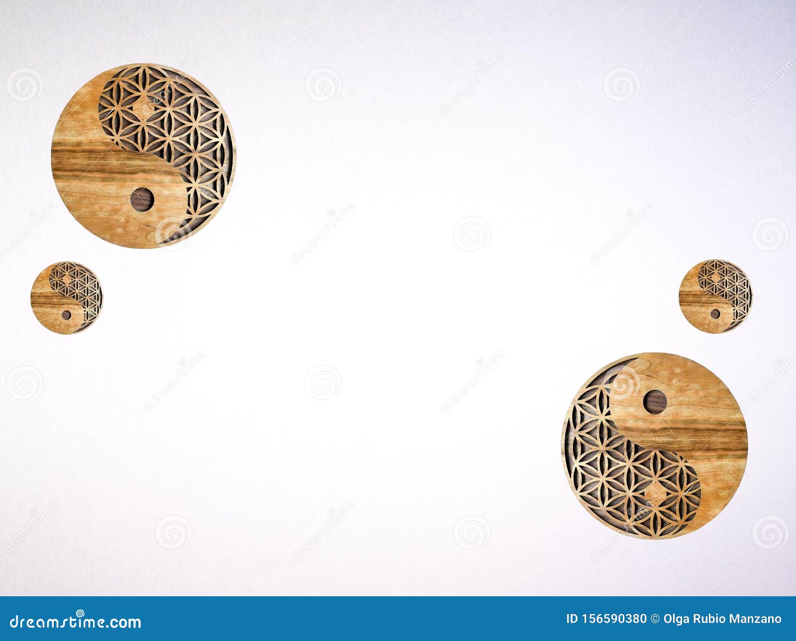 Home Decor with Yin-yang Symbol Handmade in Wooden Stock Photo - Image