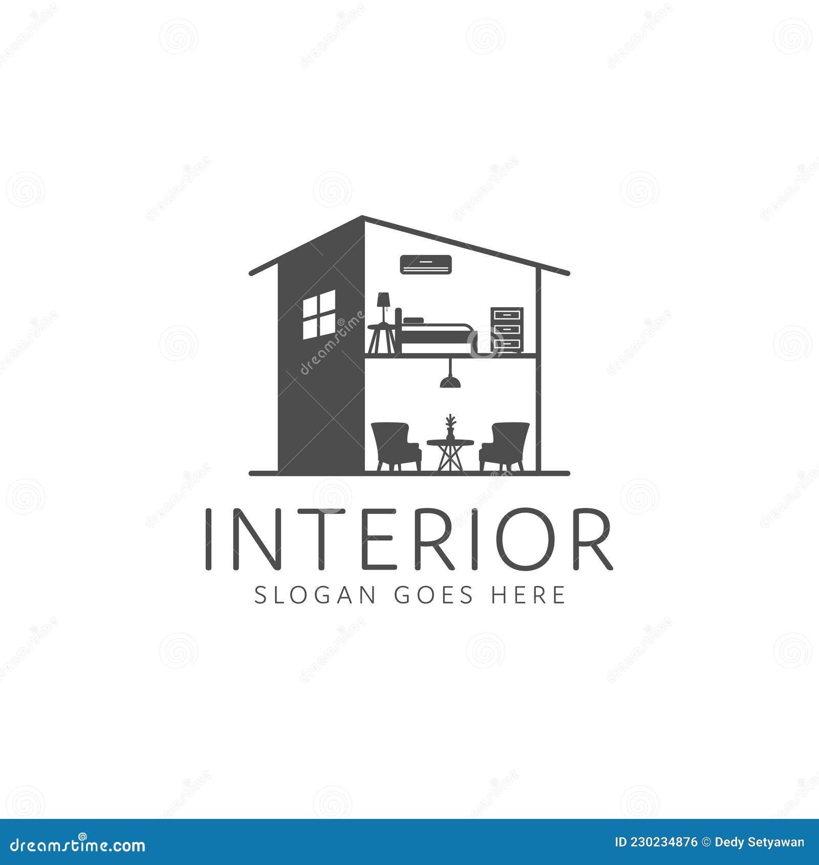 Home Decoration Interior Logo Design Stock Vector - Illustration of ...