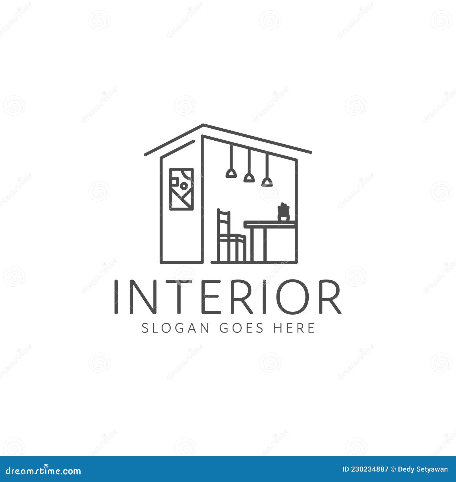 Home Decoration Interior Logo Design Stock Vector - Illustration of ...