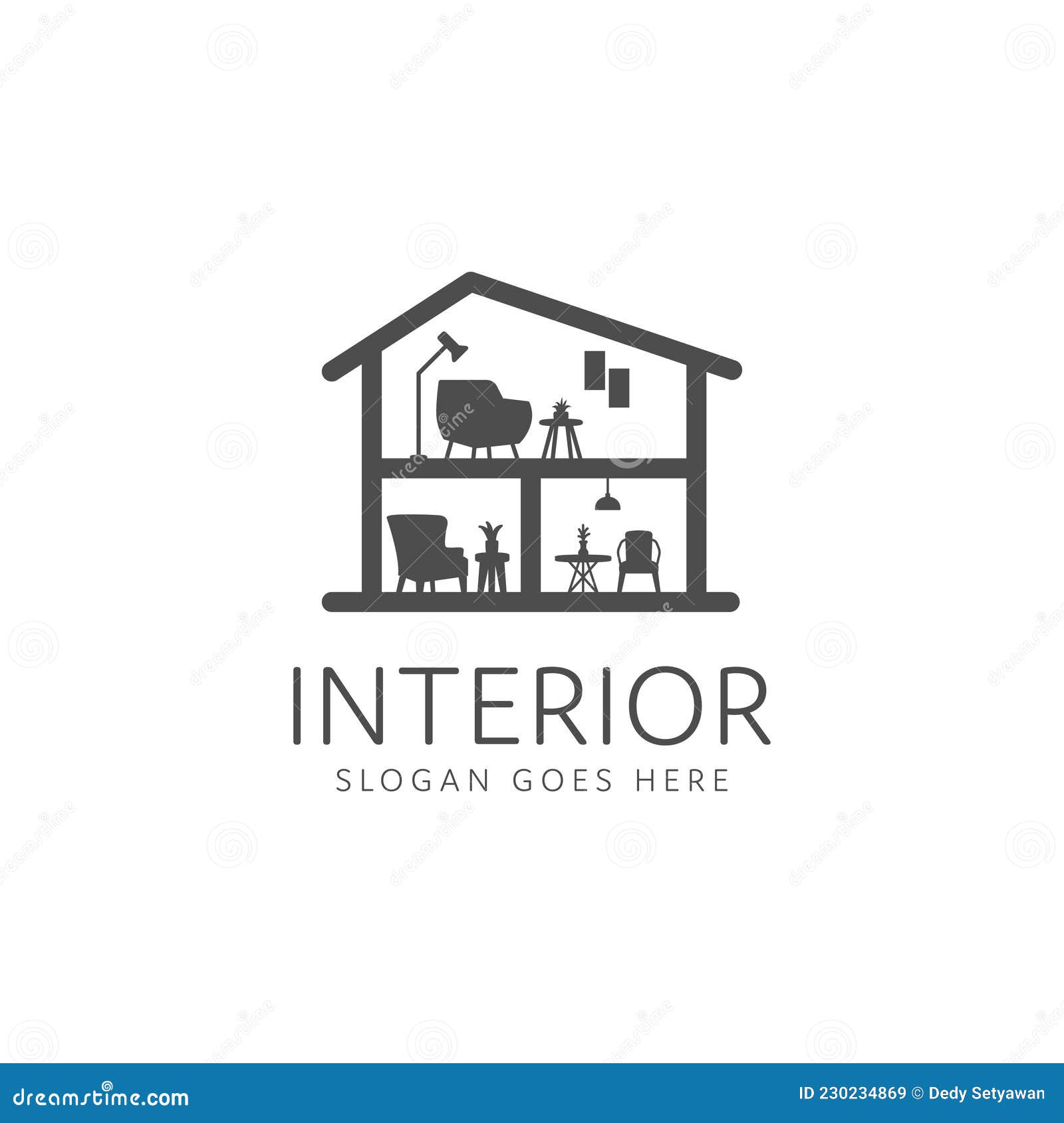 Home Decoration Interior Logo Design Stock Vector - Illustration of ...