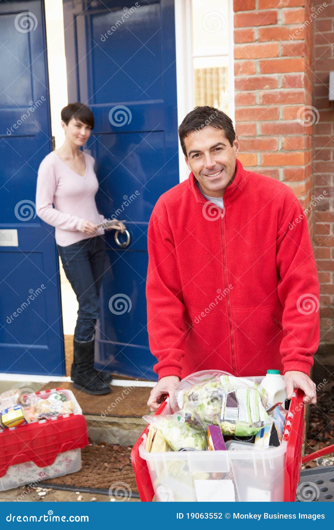 Home Delivery Grocery Driver Stock Photo Image of person, occupation
