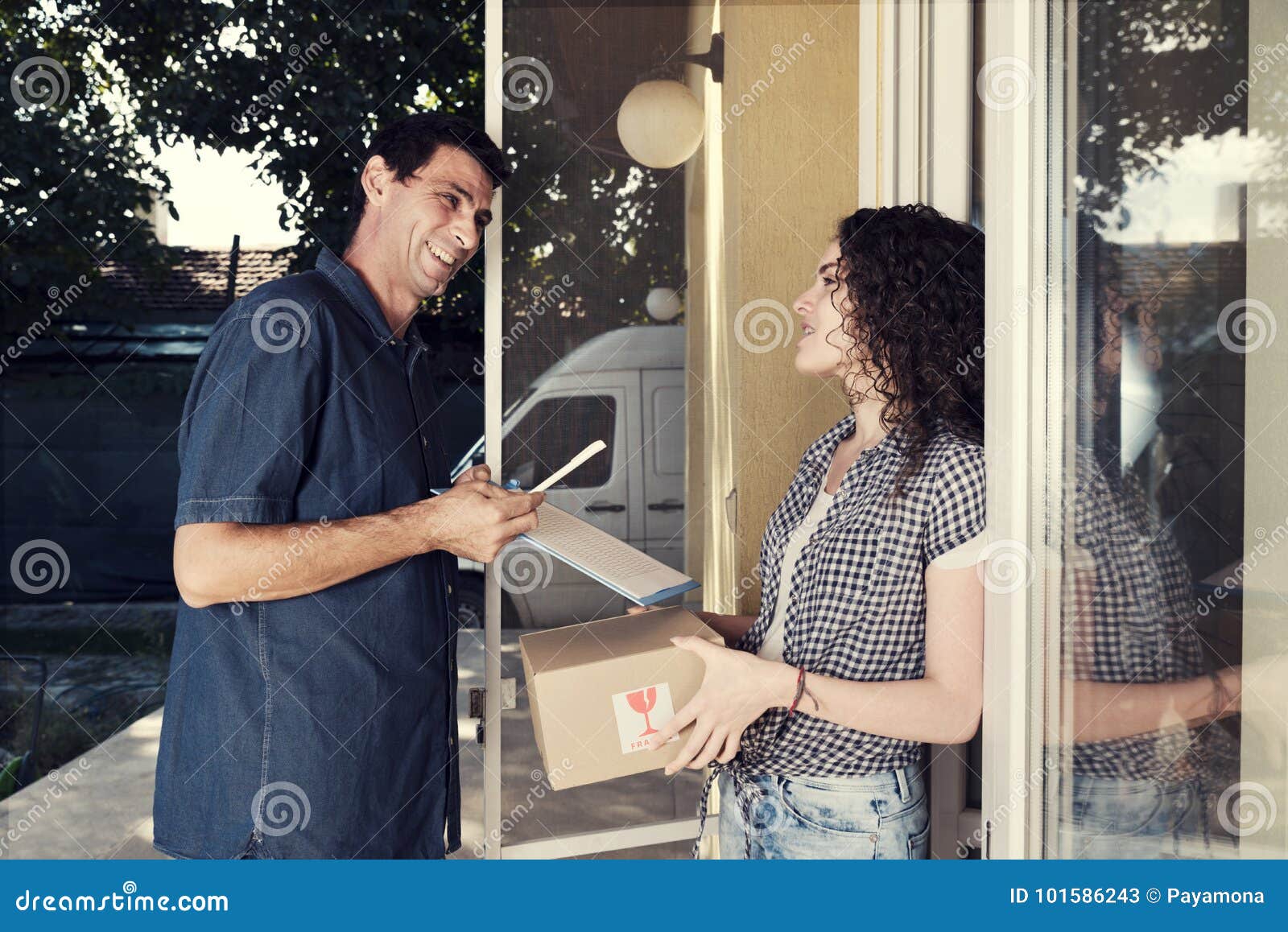 Home Delivery Online Purchase Box Fragile Stock Image - Image of ...