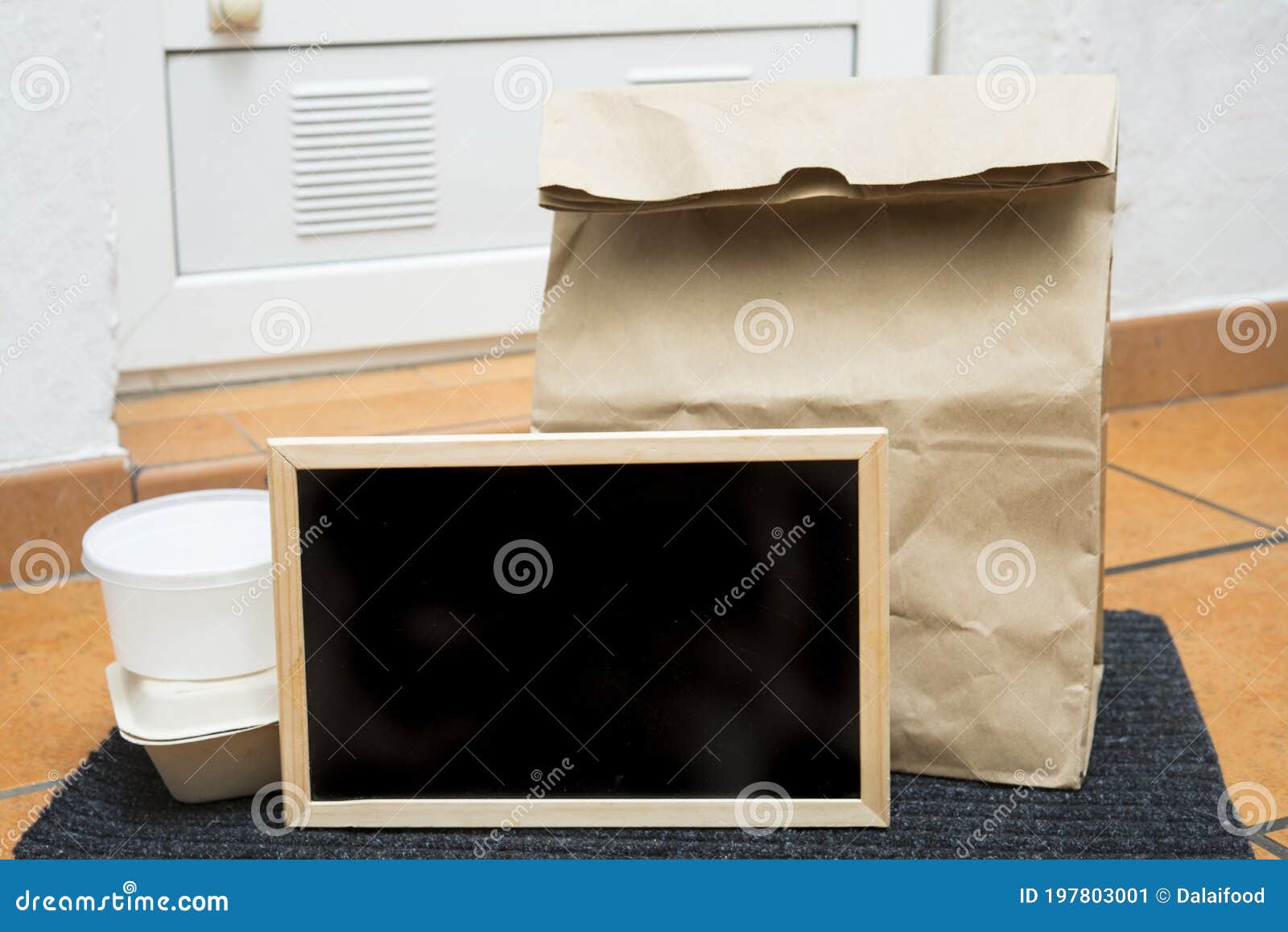 Home Delivery Service, Boxes Standing by the House Doors Stock Image