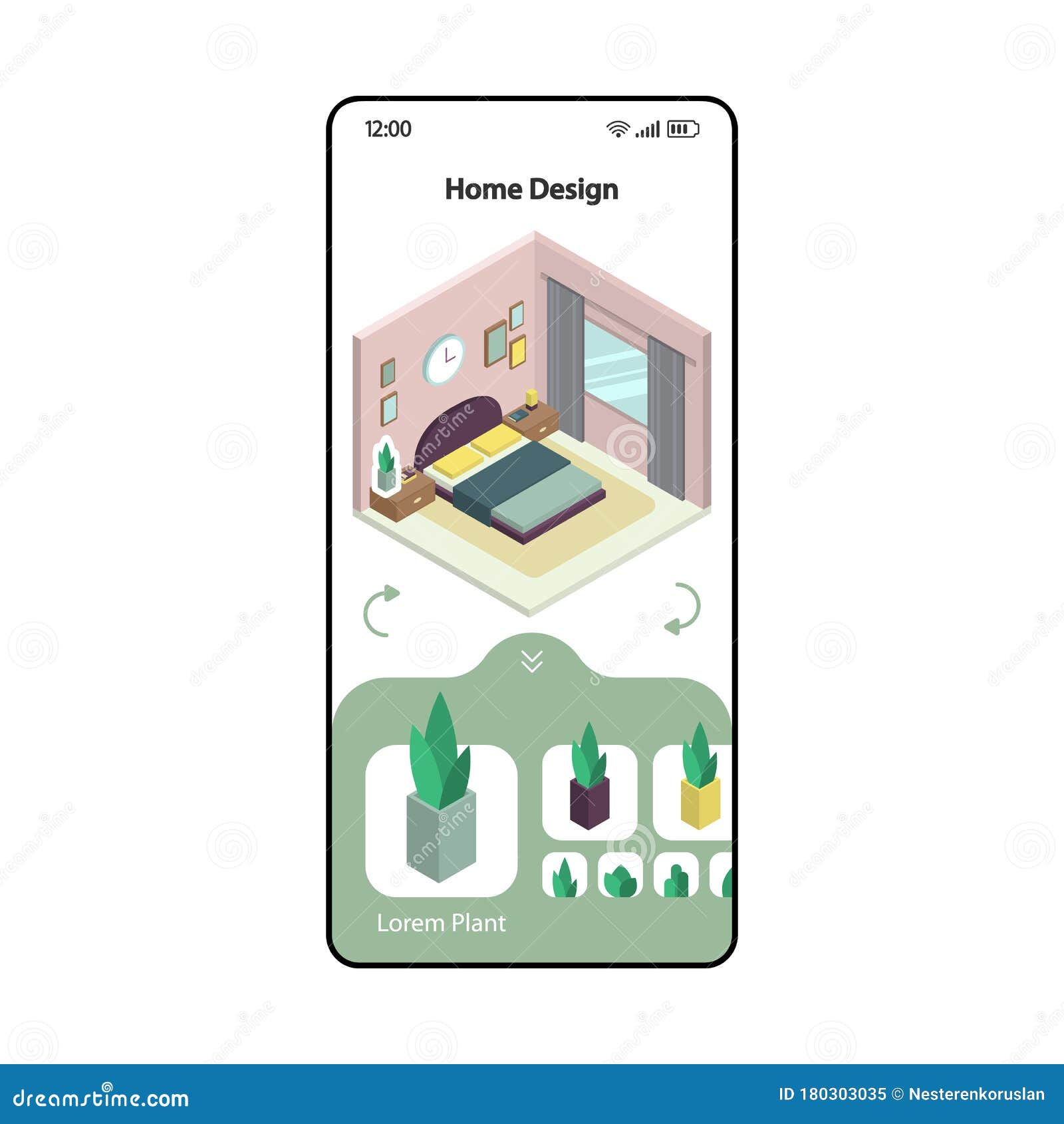 Home Design and Remodeling App Smartphone Interface Vector ...