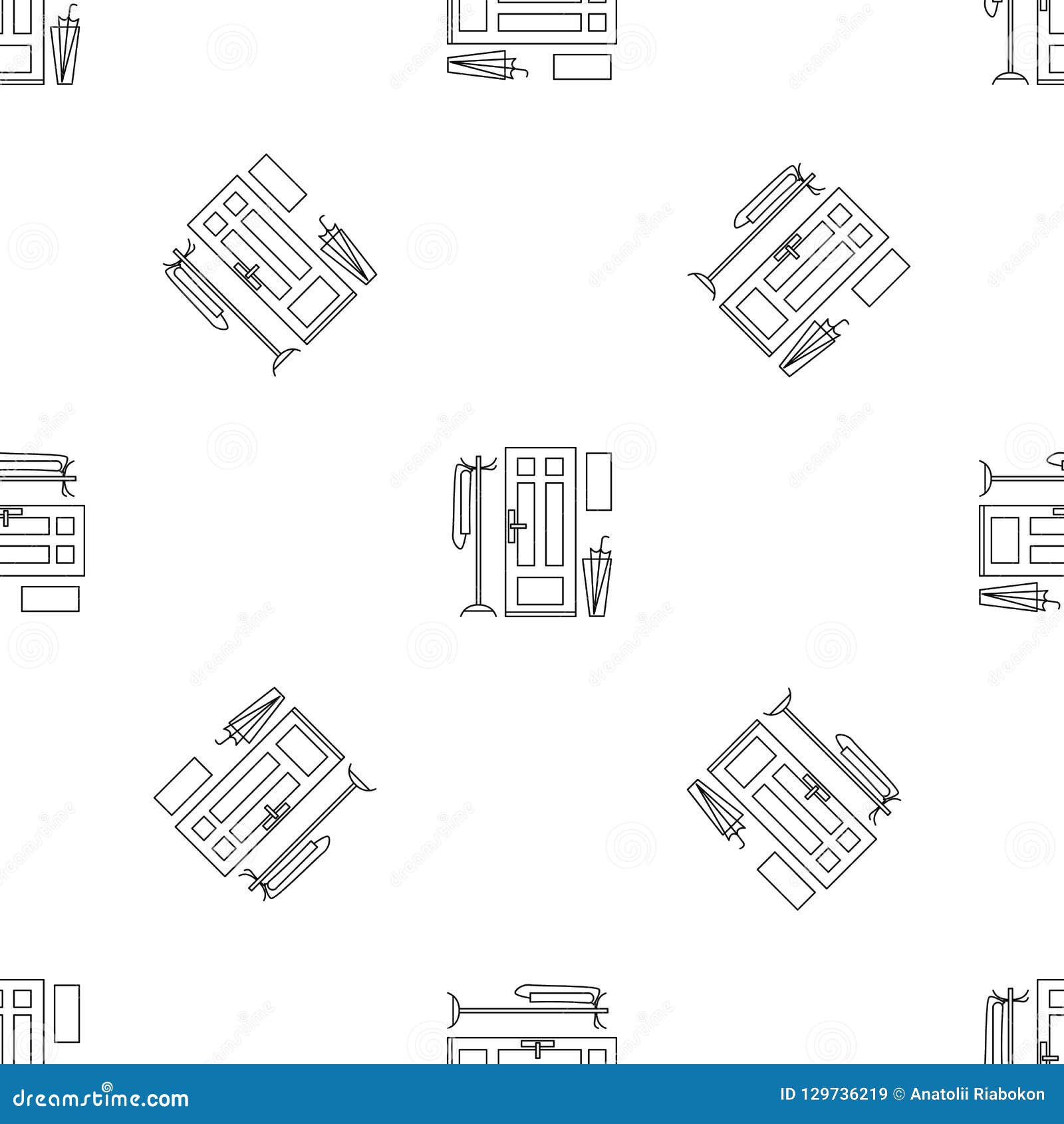 Home Door Interior Pattern Seamless Vector Stock Vector Illustration