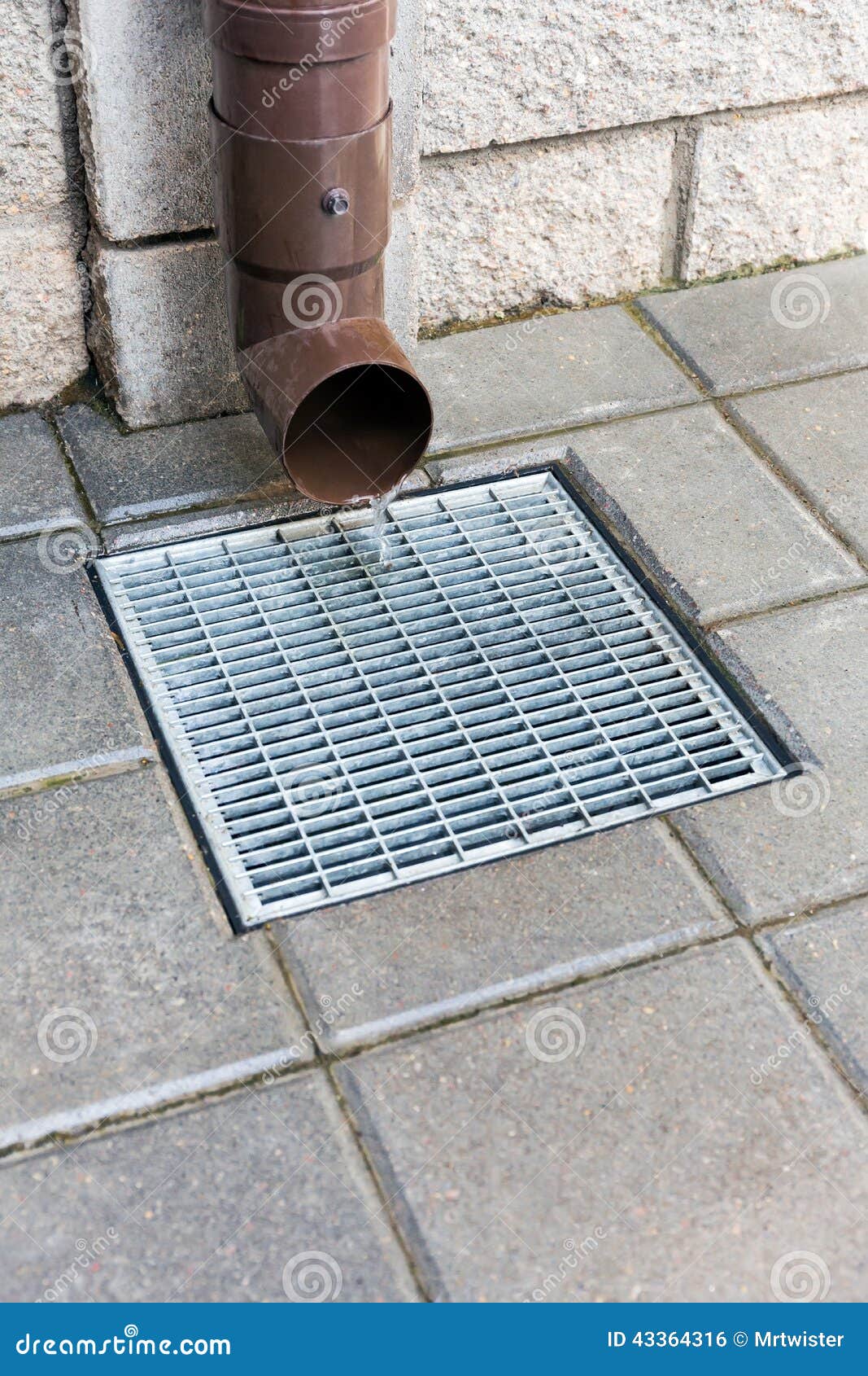 Home downspout stock photo. Image of drainage, sidewalk 43364316