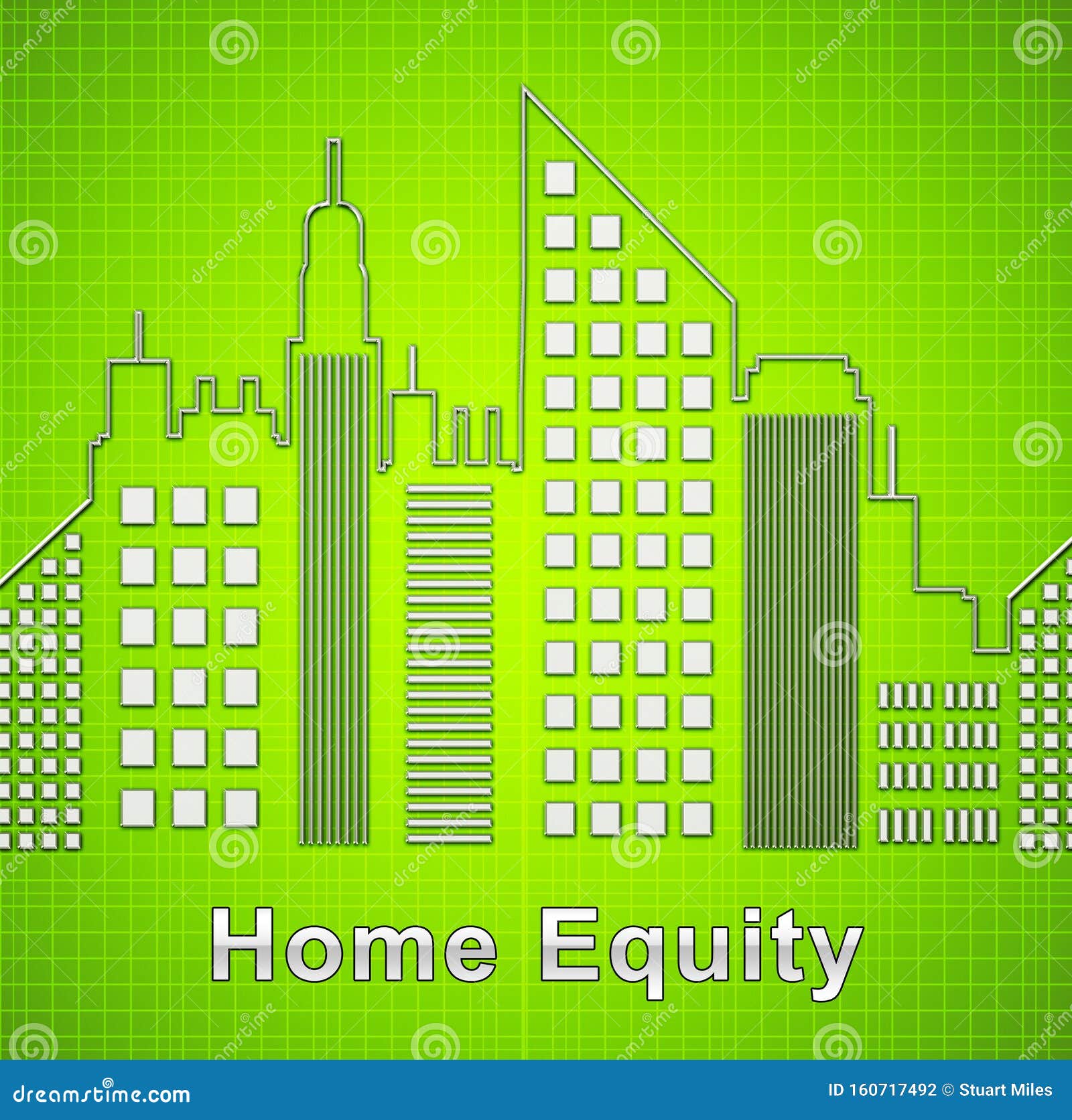 Home Equity Icon City Represents Property Loan or Line of Credit - 3d