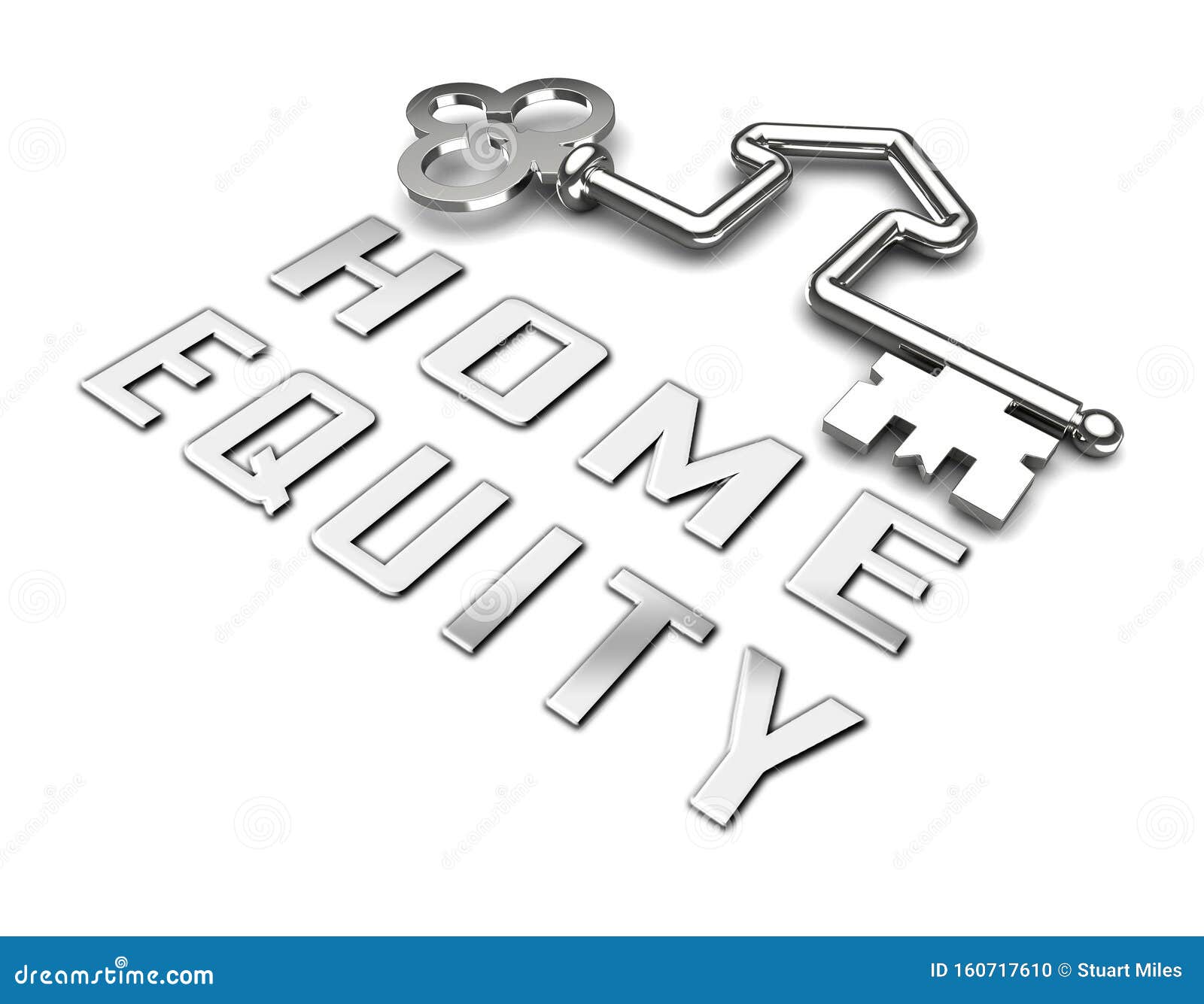 Home Equity Icon Key Means Financial Line of Credit from Property - 3d