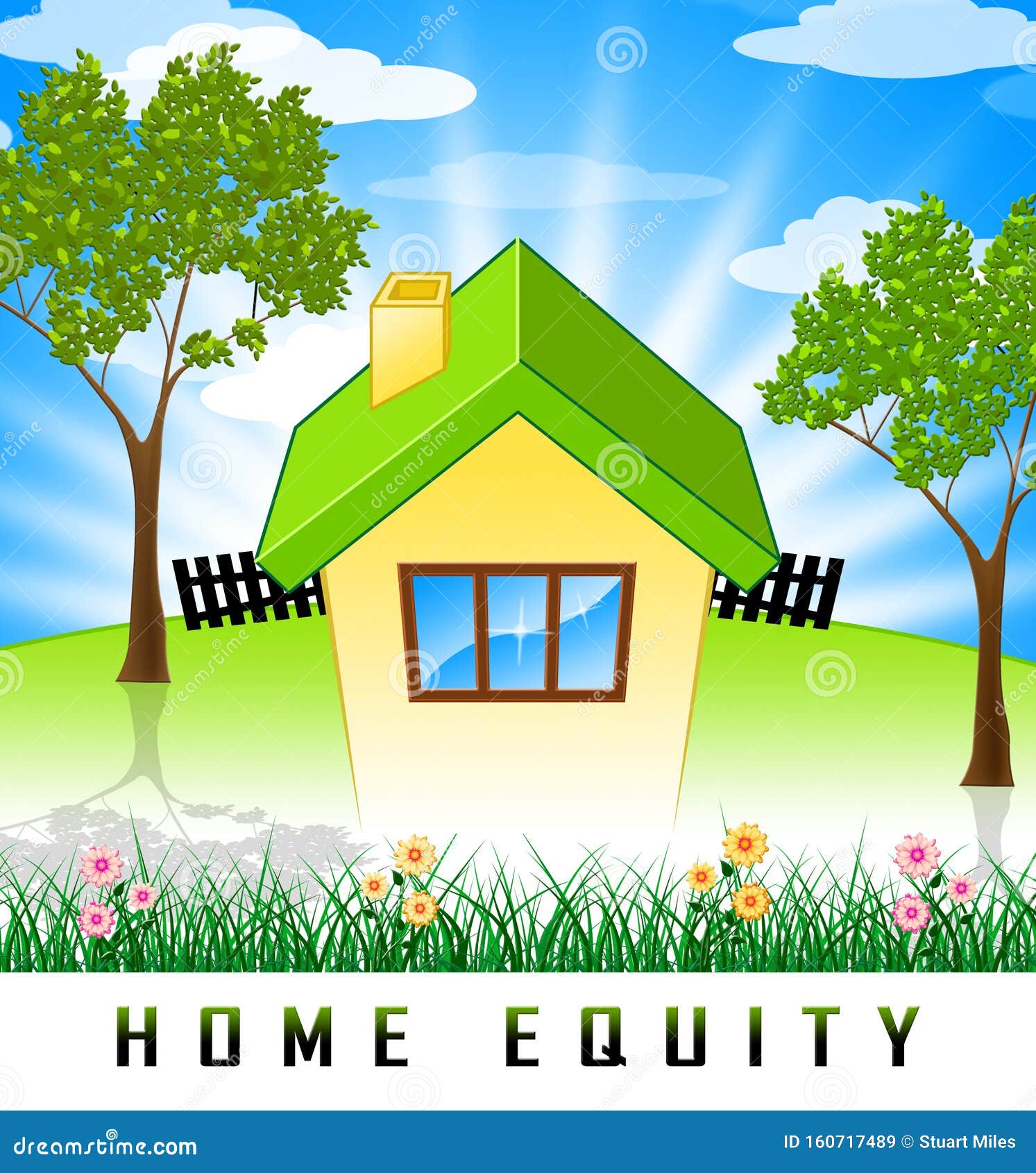 Home Equity Icon Symbol Means Financial Line of Credit from Property
