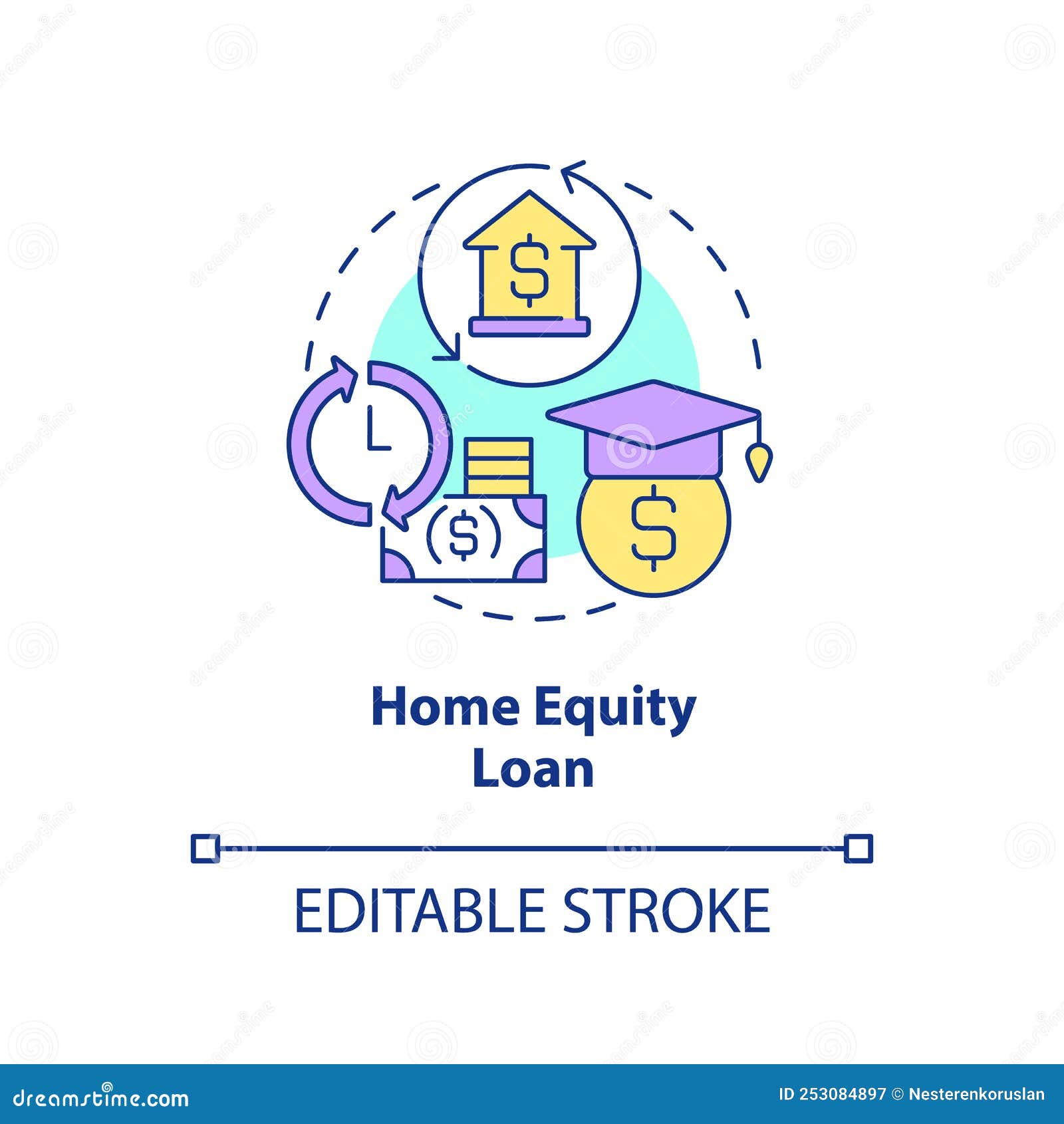Home Equity Loan Concept Icon Stock Vector - Illustration of home