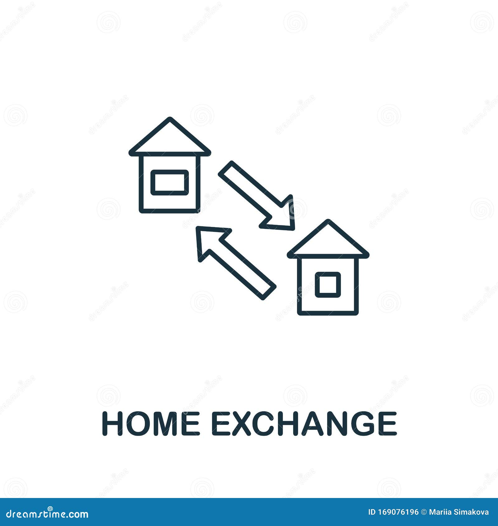 Home Exchange Pictogram Het Stijlsymbool Van De Lijn Van De Inzameling