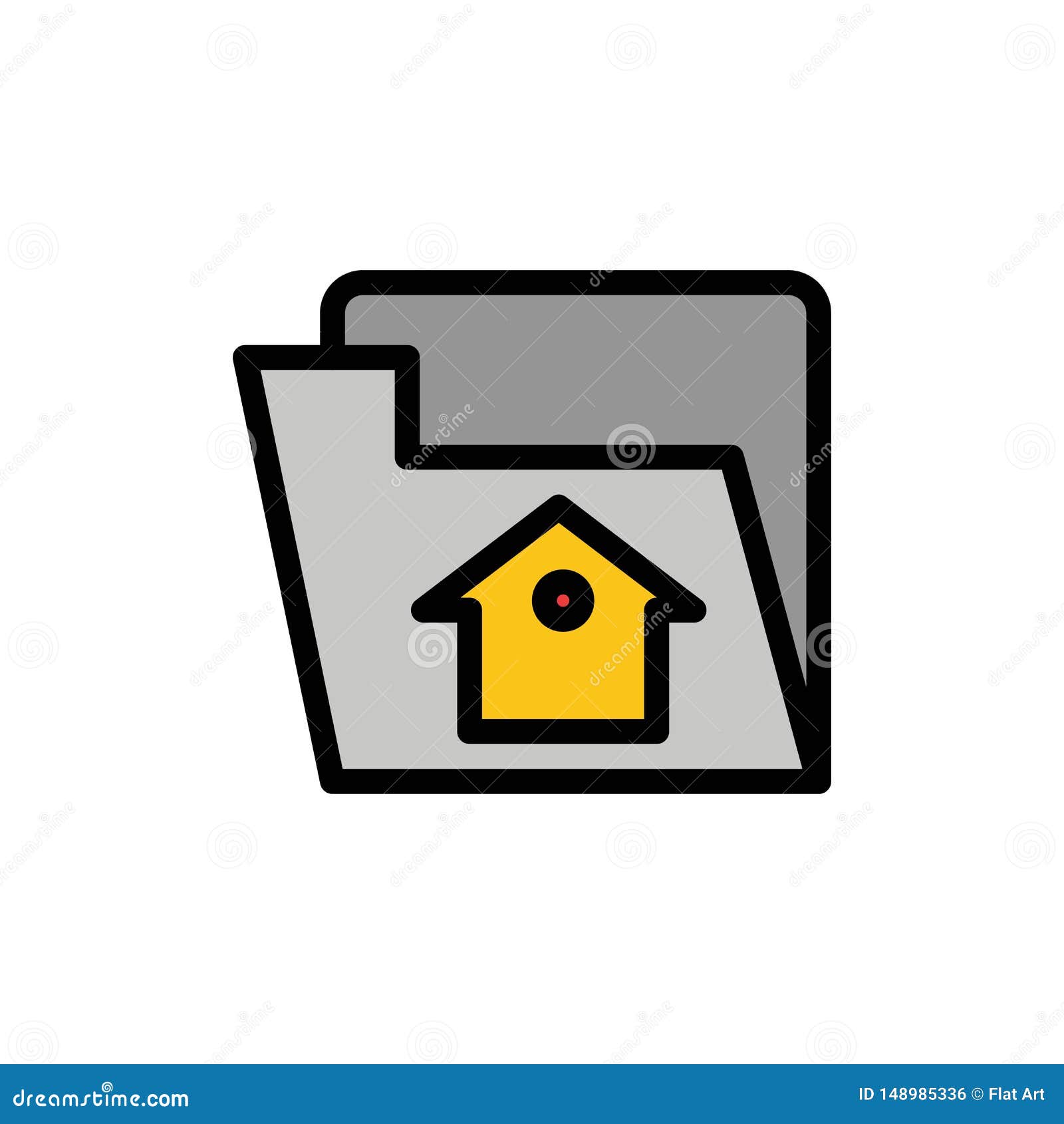 Home File Setting  Service Flat Color Icon Vector Icon 