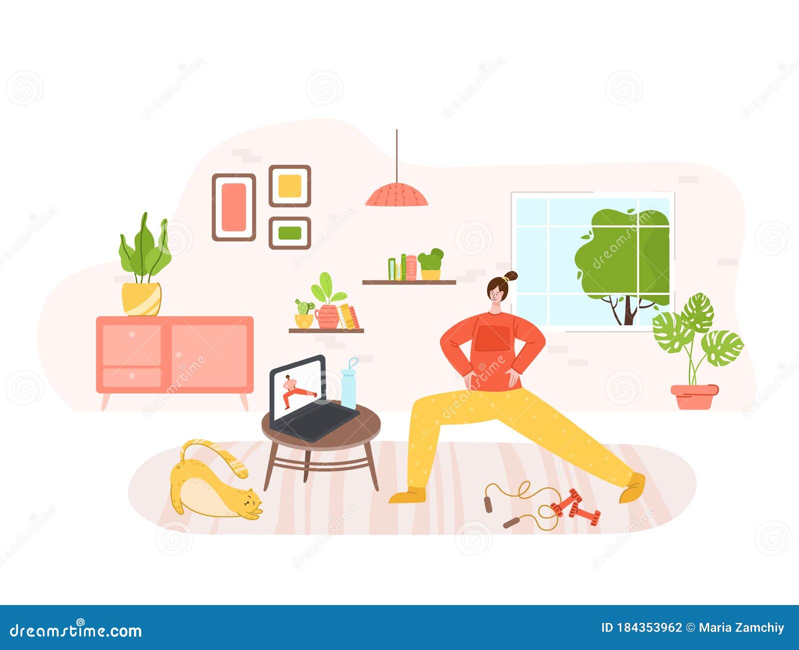 Download Home Fitness And Workout Indoor Stock Vector ...
