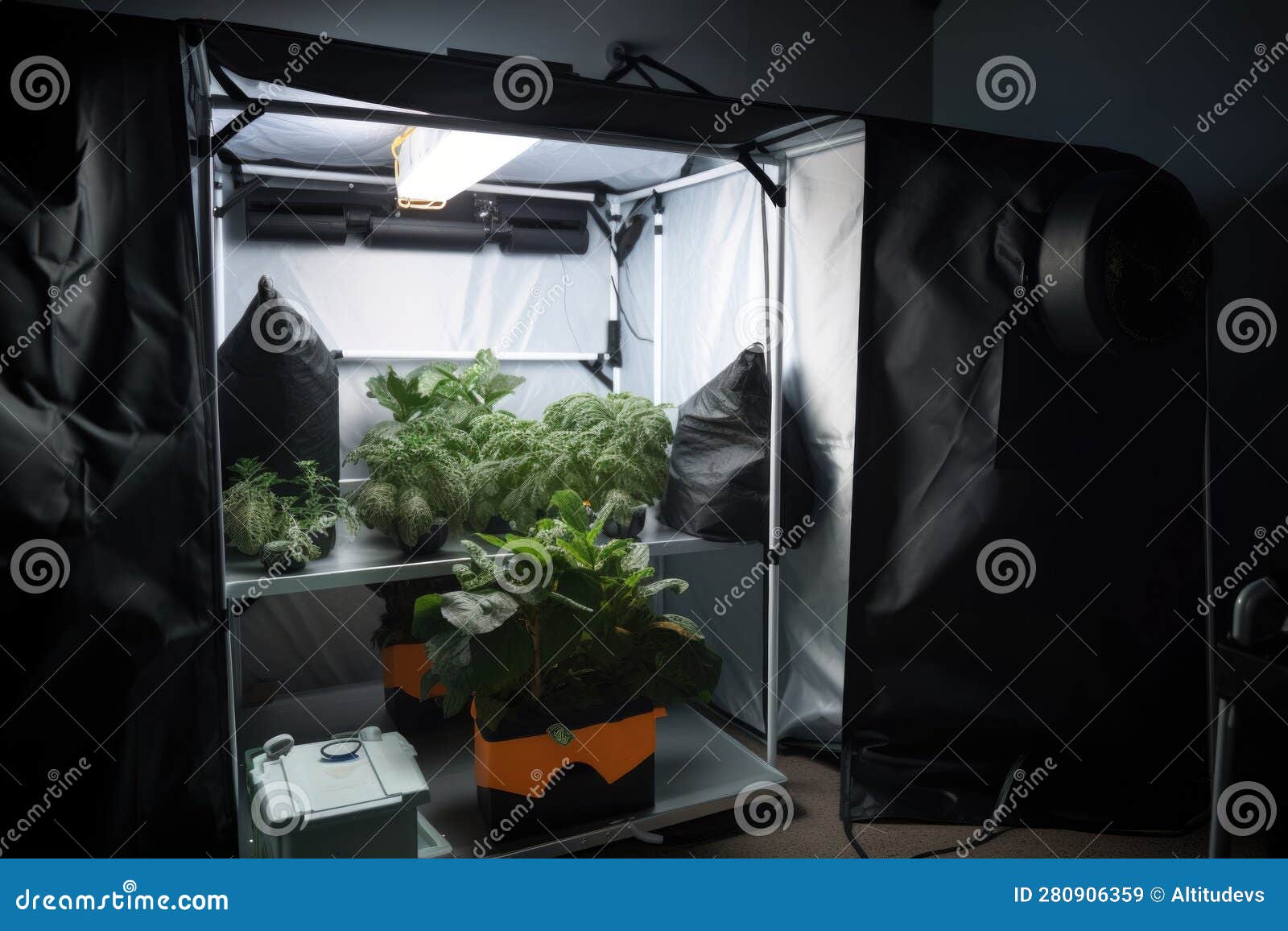 Homegrow Setup with Grow Tent, Led Lights, and Ventilation System for