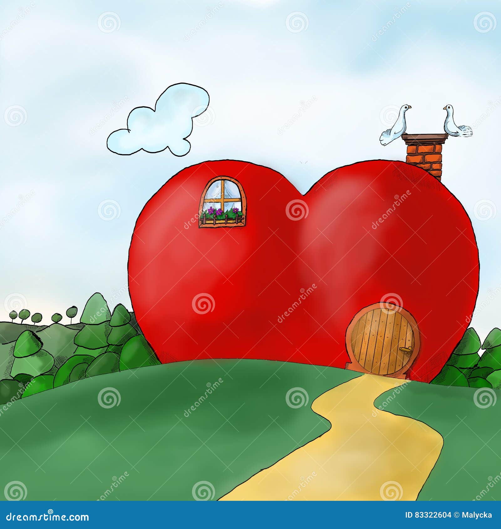 Home in the heart stock illustration. Illustration of stay 83322604