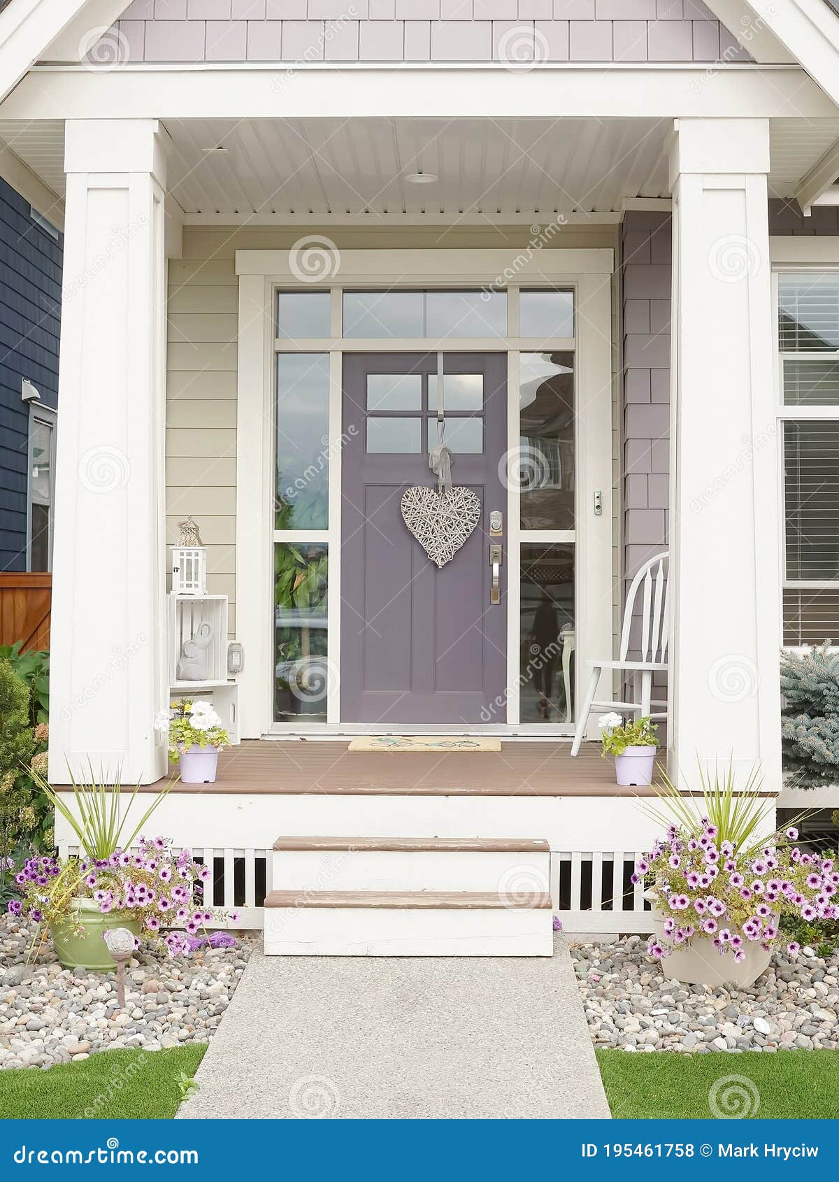 Home House Front Door Design Lavender Paint Exterior Front Porch ...