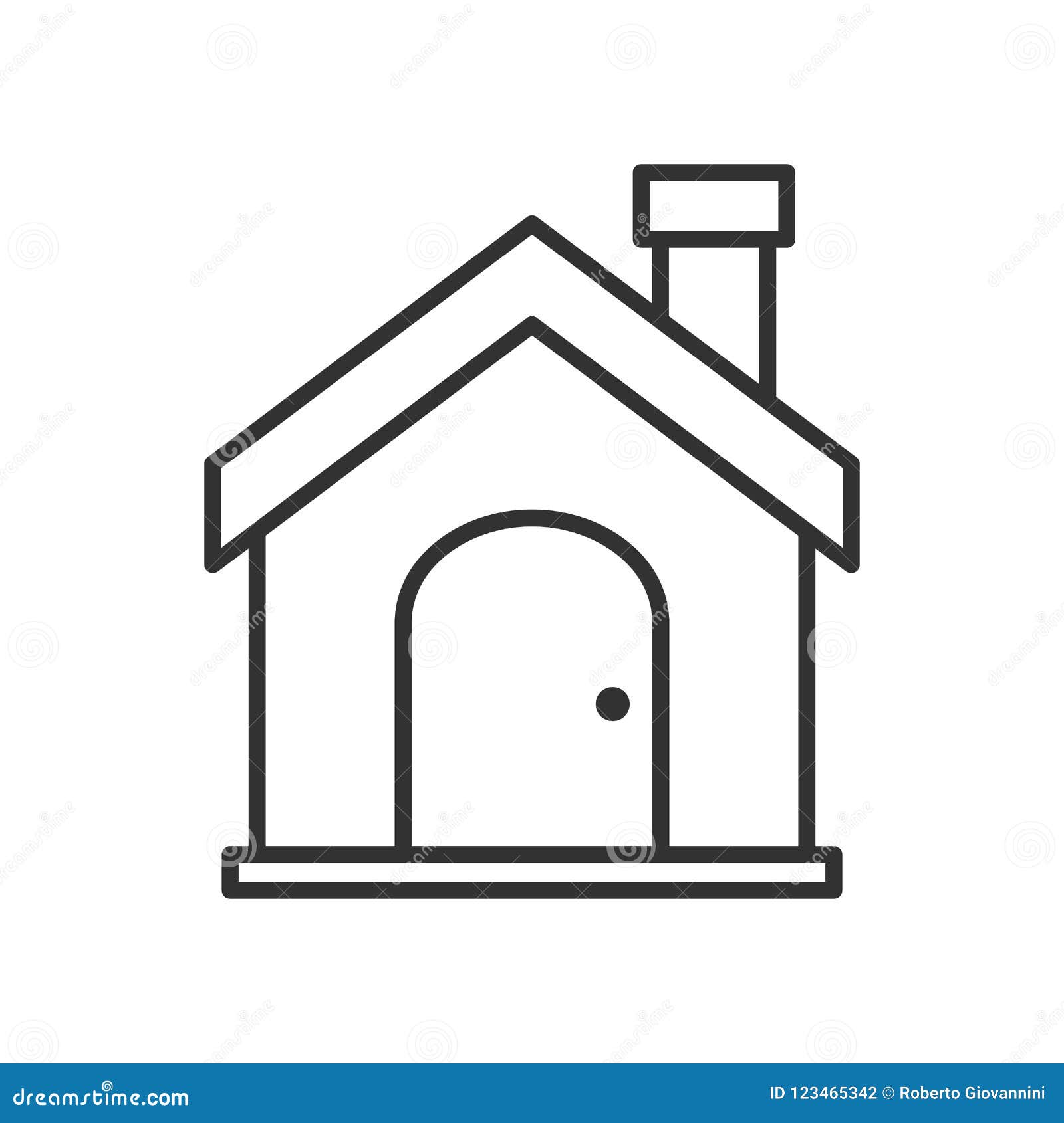 home or house outline flat icon on white