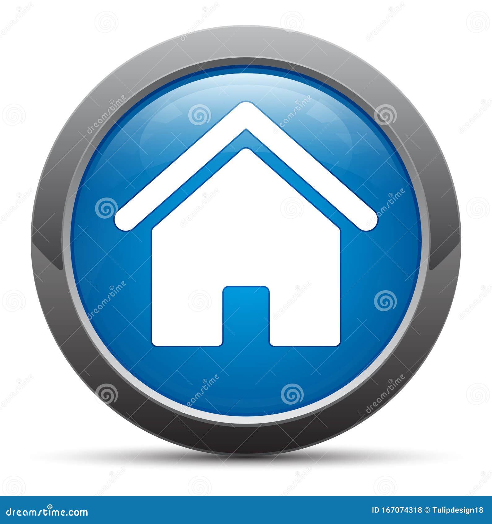 Download Home Icon Premium Blue Round Button Vector Illustration ...