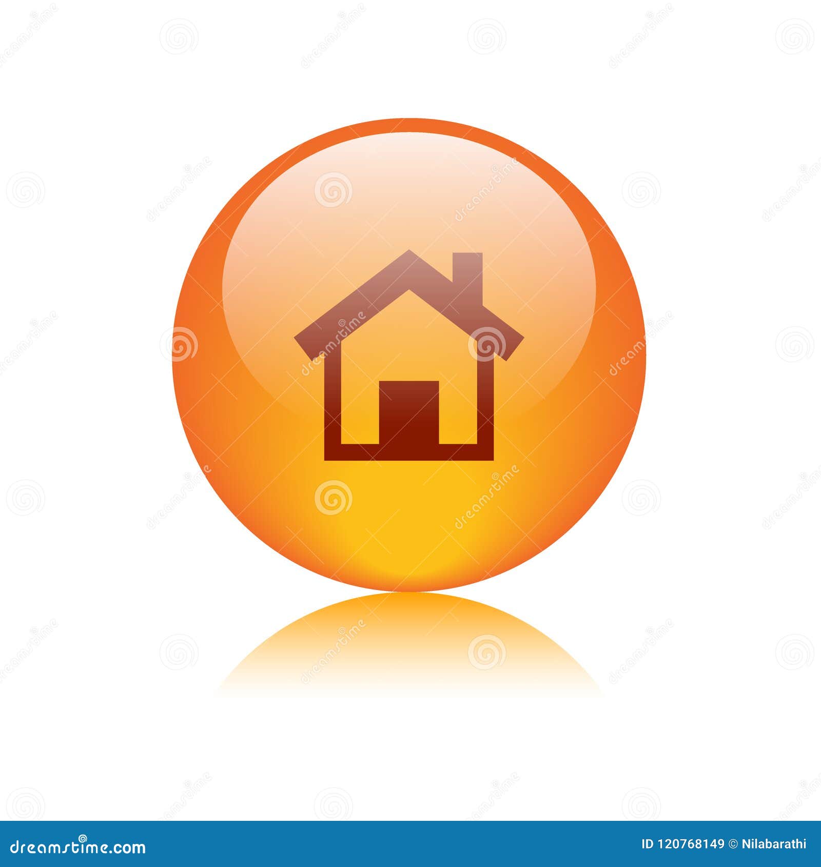 Home Icon Web Button Orange Stock Illustration Illustration Of