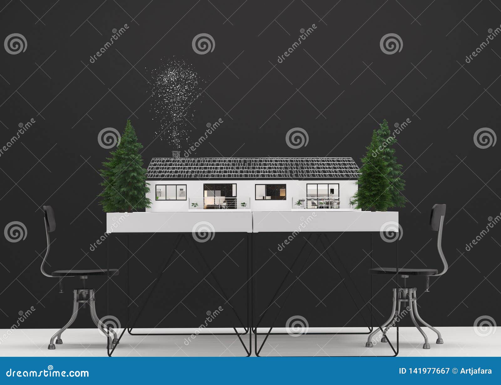 Home Idea, Interior Layout on Table Stock Image - Image of estate