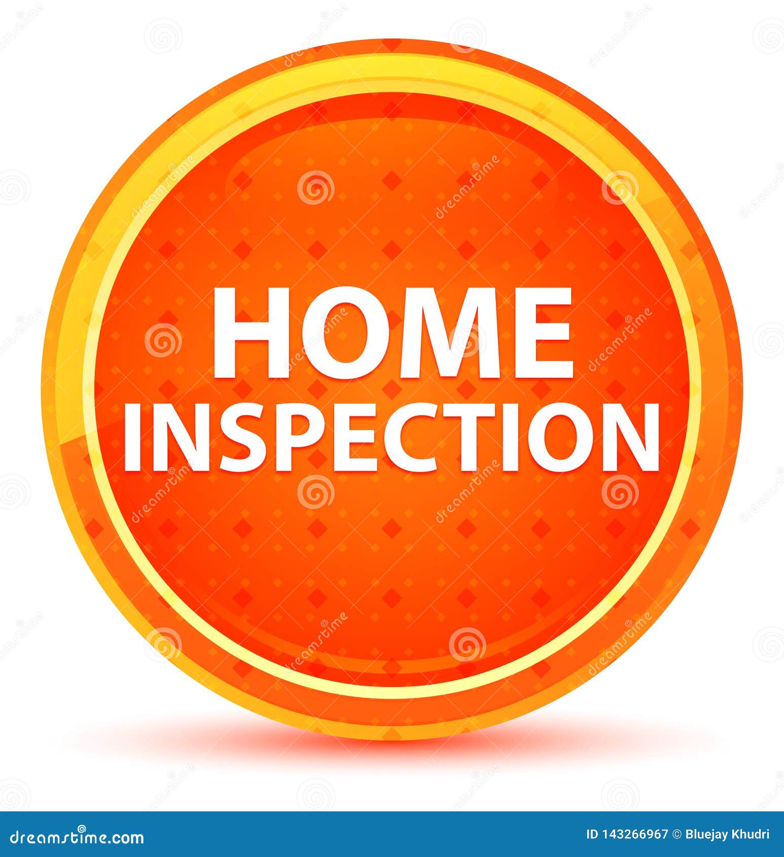 Home Inspection Natural Orange Round Button Stock Illustration
