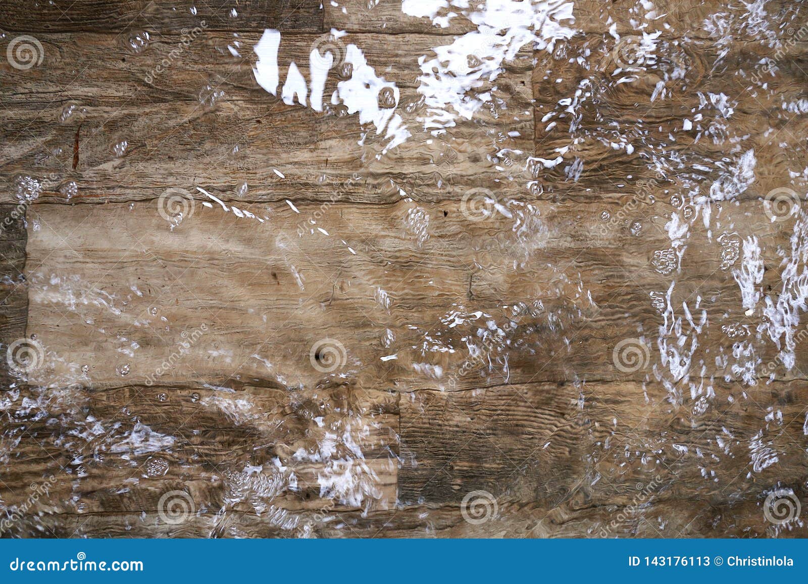 Home Interior Wood Vinyl Flooring Covered In Flood Water After
