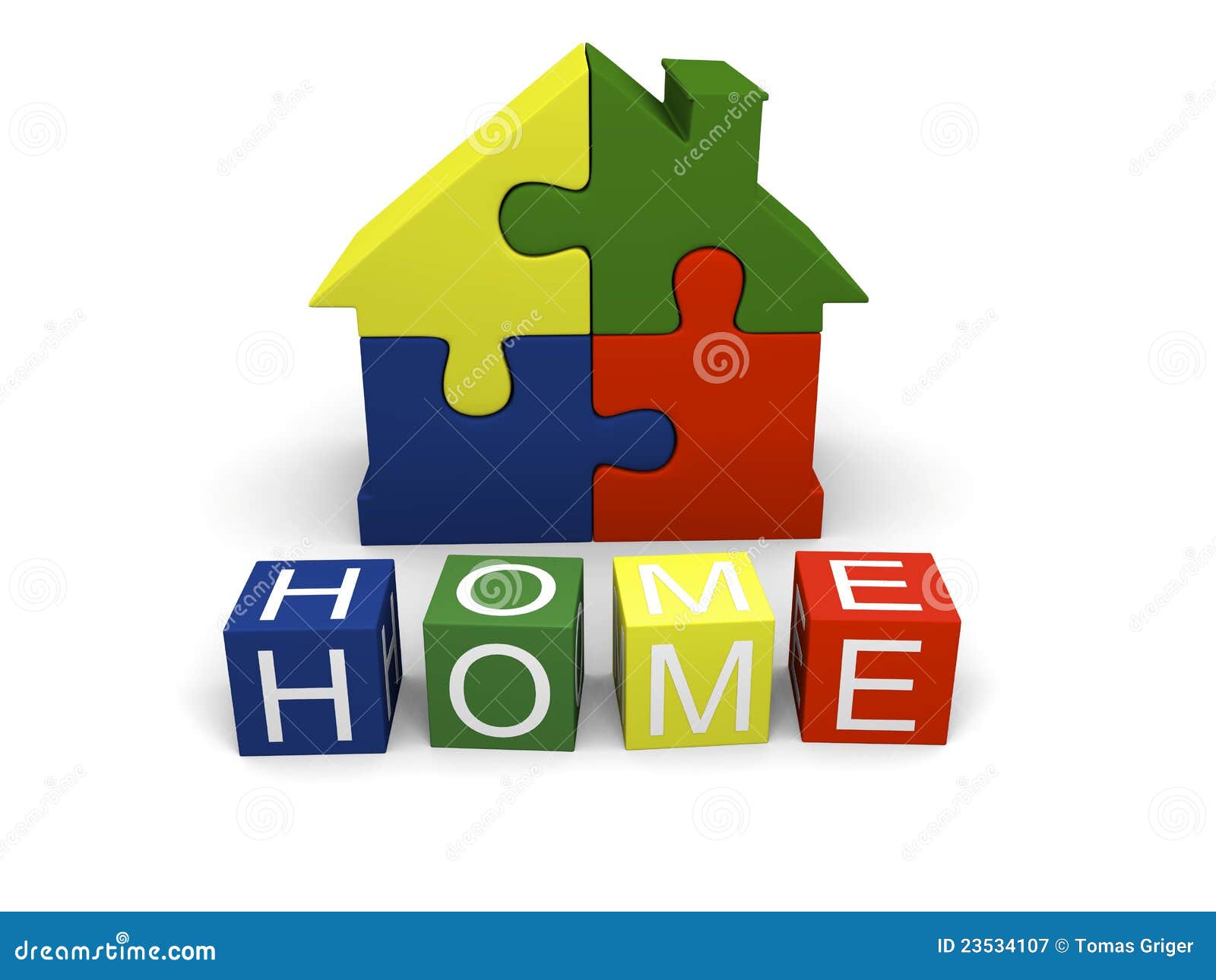 Home jigsaw stock illustration. Illustration of cubes 23534107