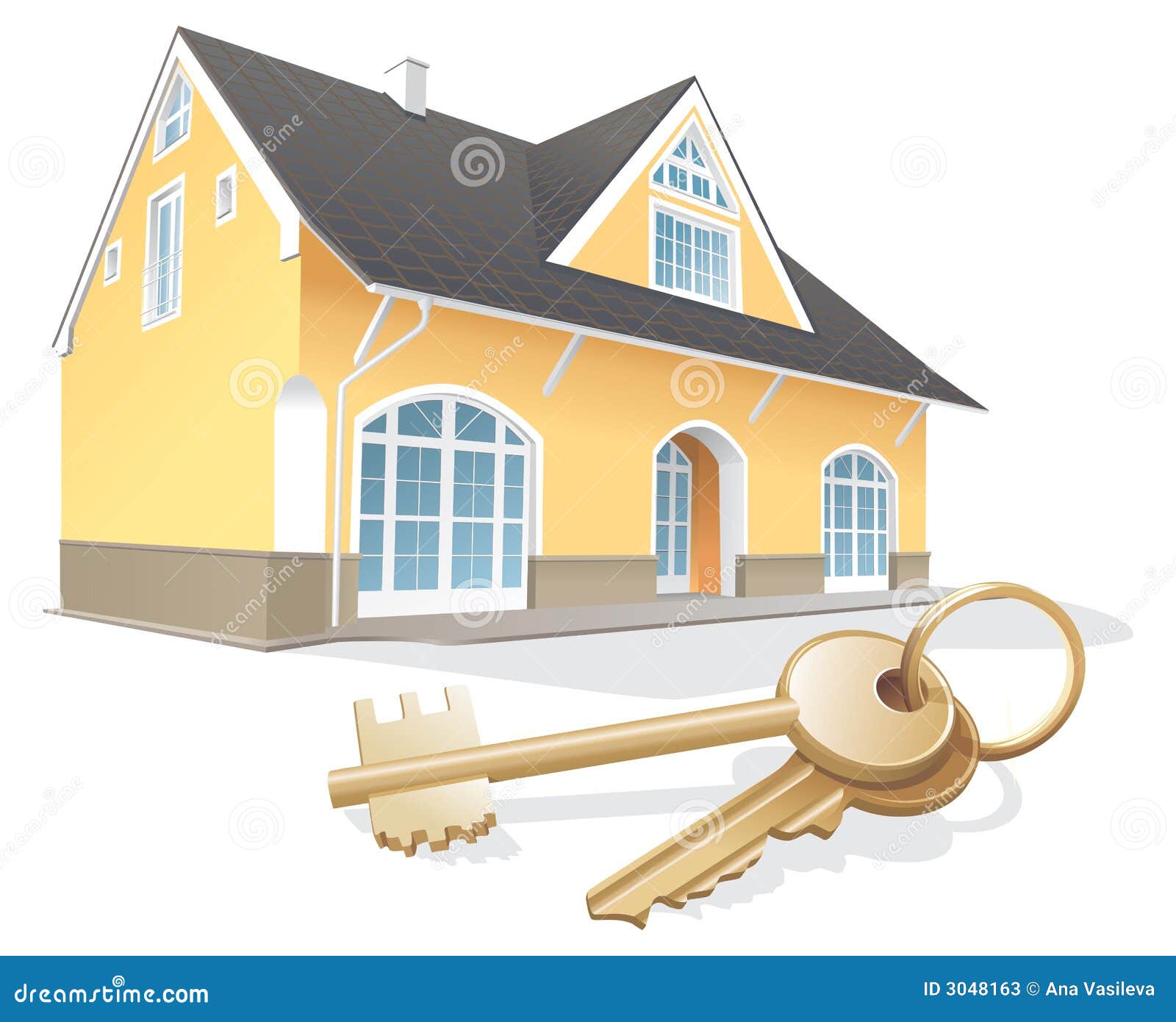 Home Keys, Real Estate, Realty Stock Vector Illustration of security