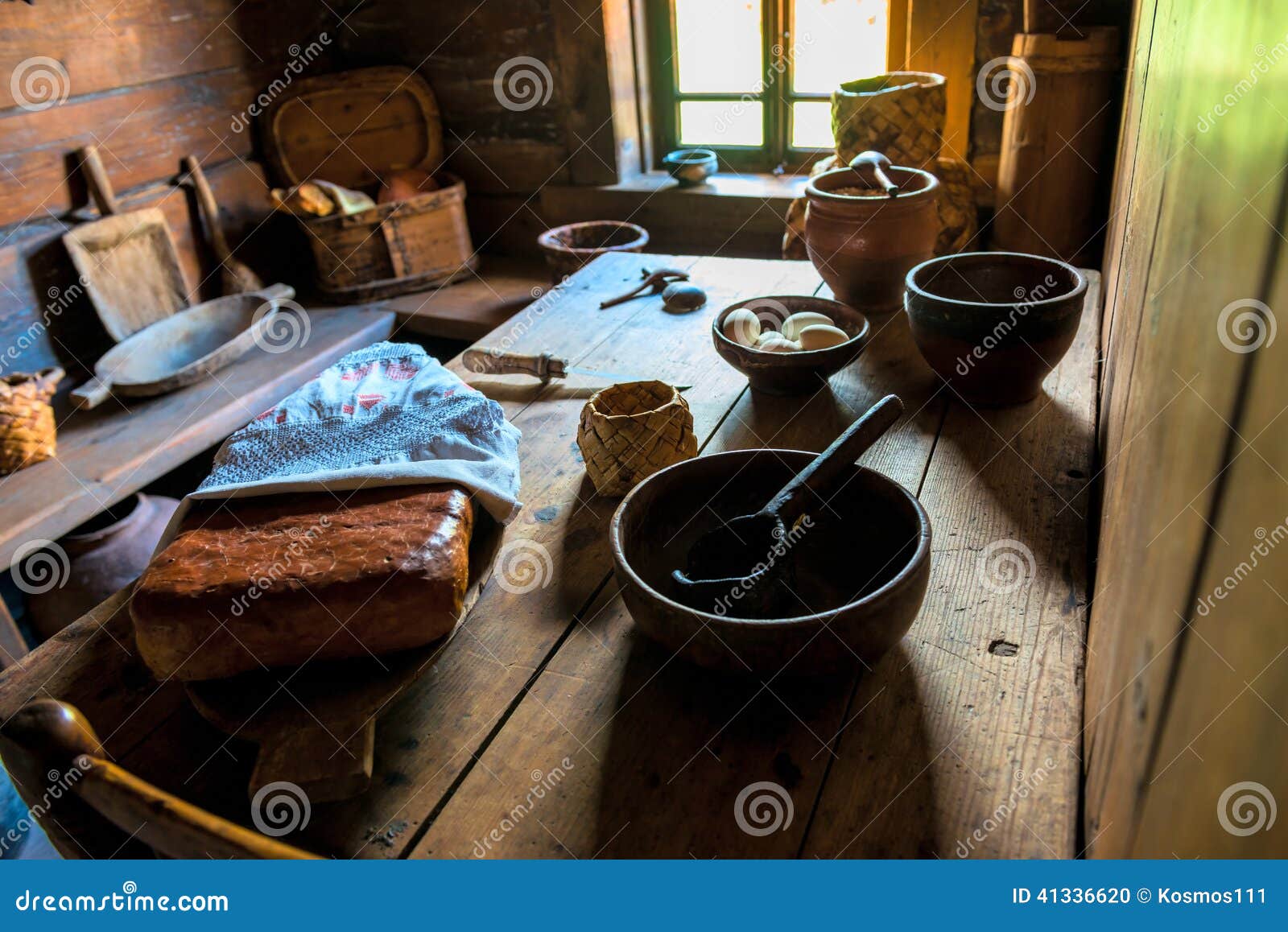 home kitchen interior in the middle ages