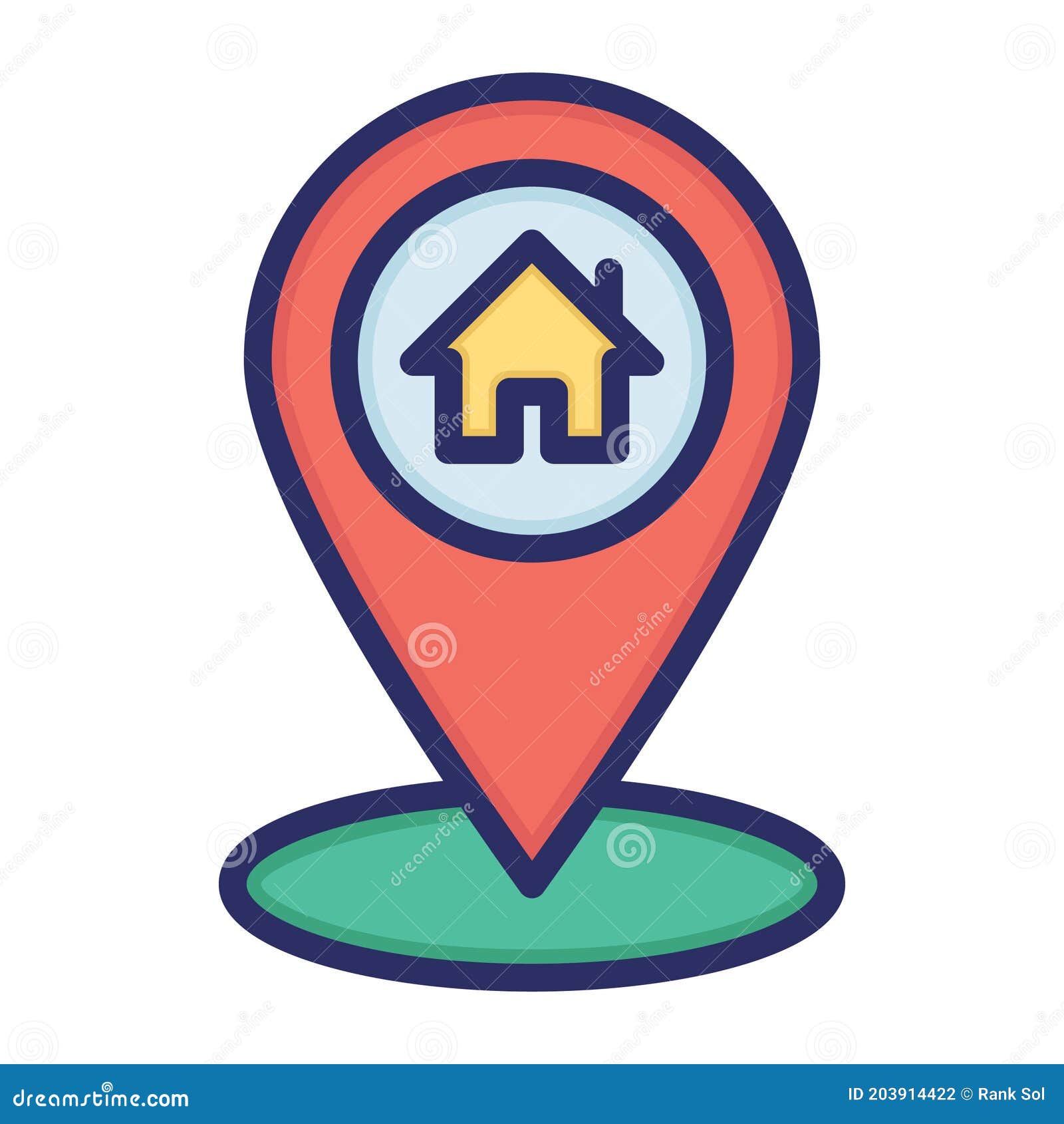 home location, address, house, pin fully editable  icon