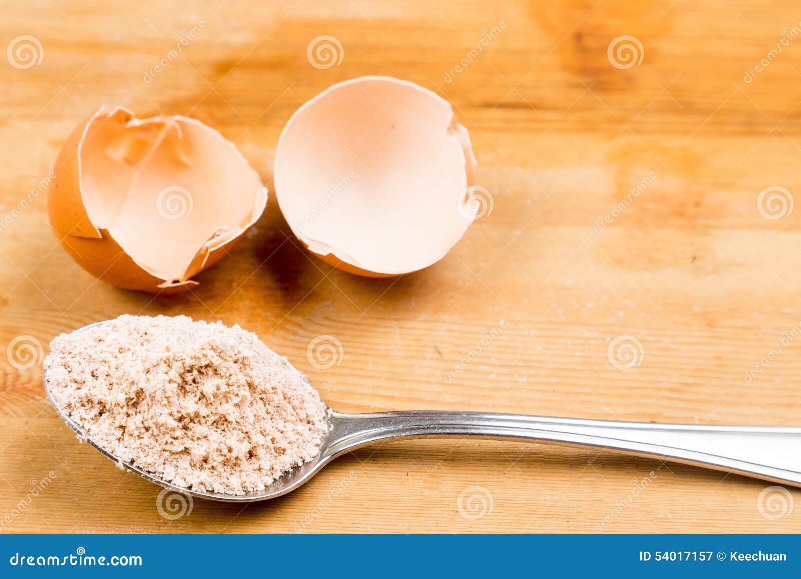 Homemade Calcium Supplement from Grounded Egg Shells Stock Image