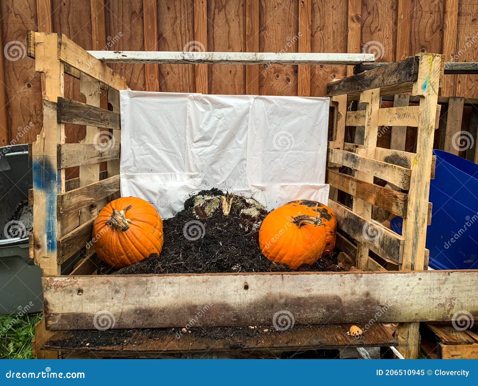 Home Made Compost Bin Made from Wooden Pallets Stock Image Image of