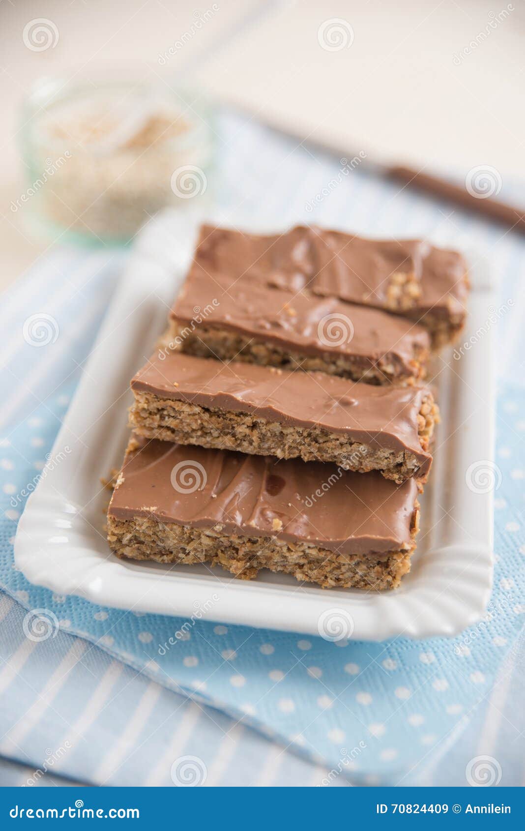 Home Made Healthy Chocolate Granola Bars Stock Image Image of calorie