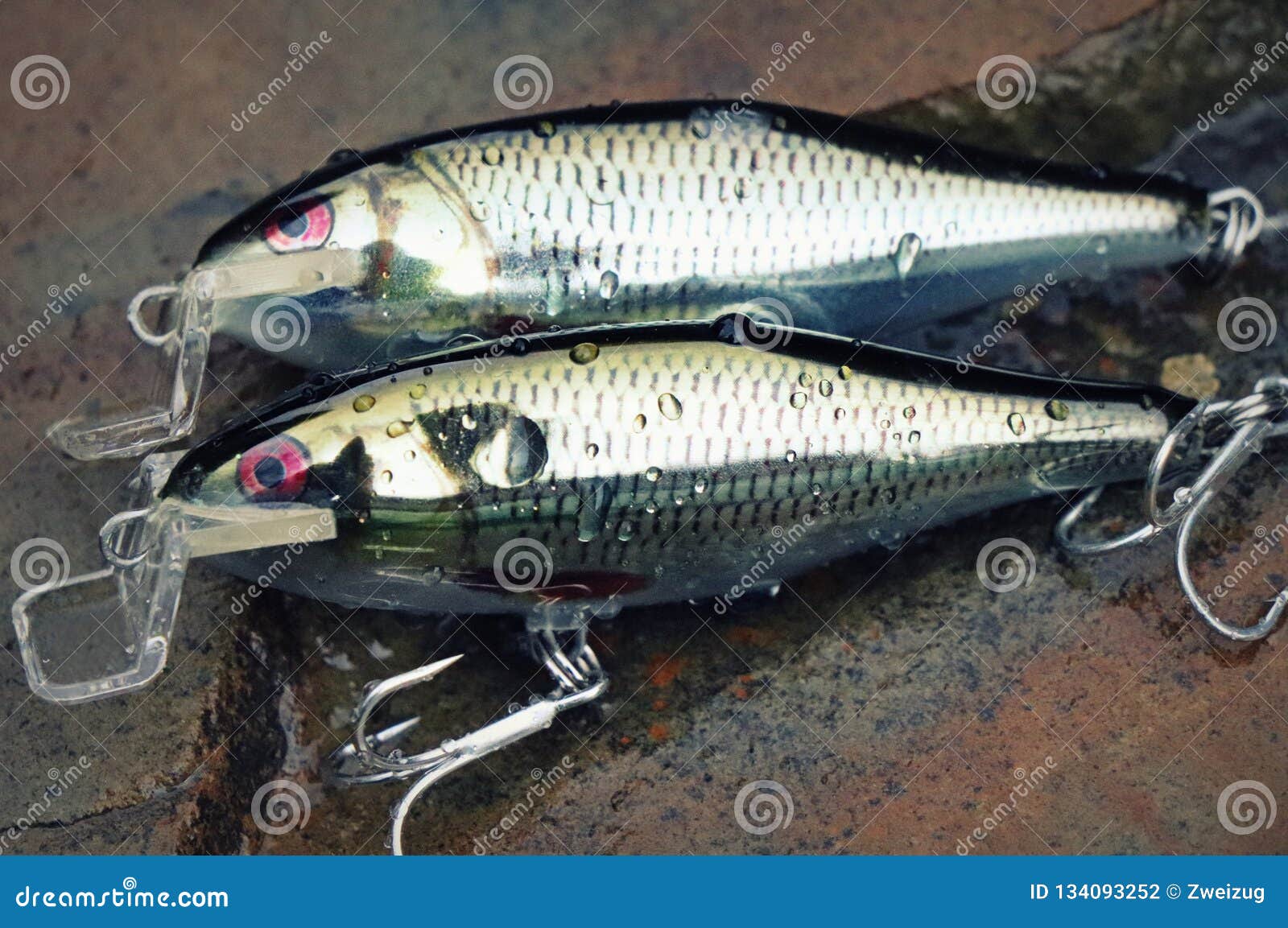 Two Shiny Home-made Fishing Lures Plugs Shads Stock Photo - Image of shad,  rapala: 134093252