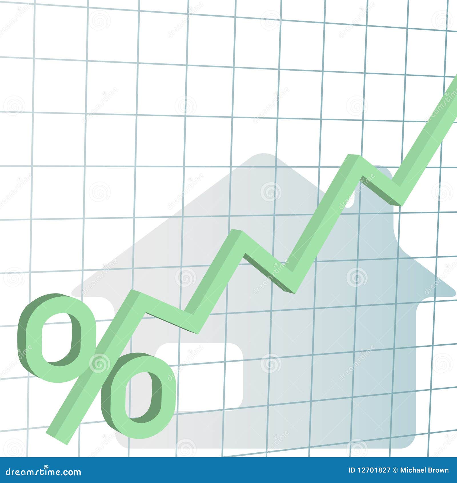 Home Mortgage Interest Rates Higher Chart Stock Vector - Illustration