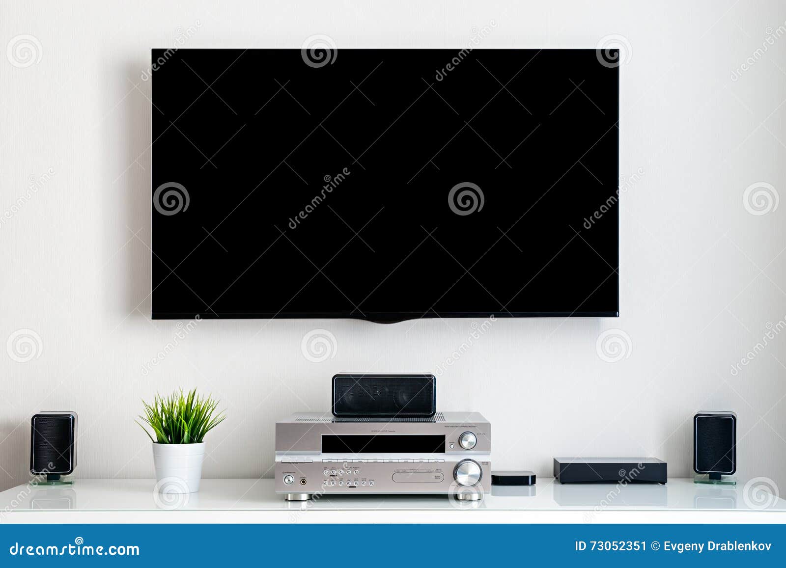 Home multimedia center stock image. Image of room, cinema 73052351