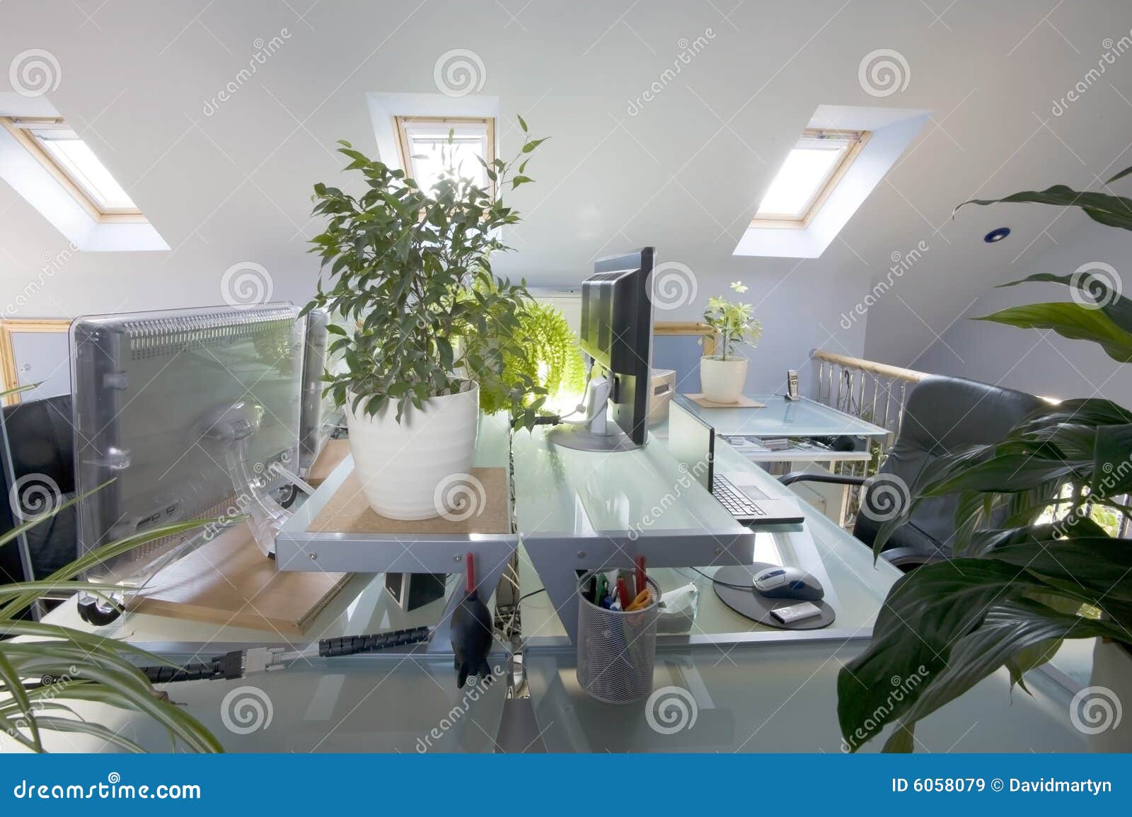 Home office stock image. Image of buildings, ceiling, business 6058079