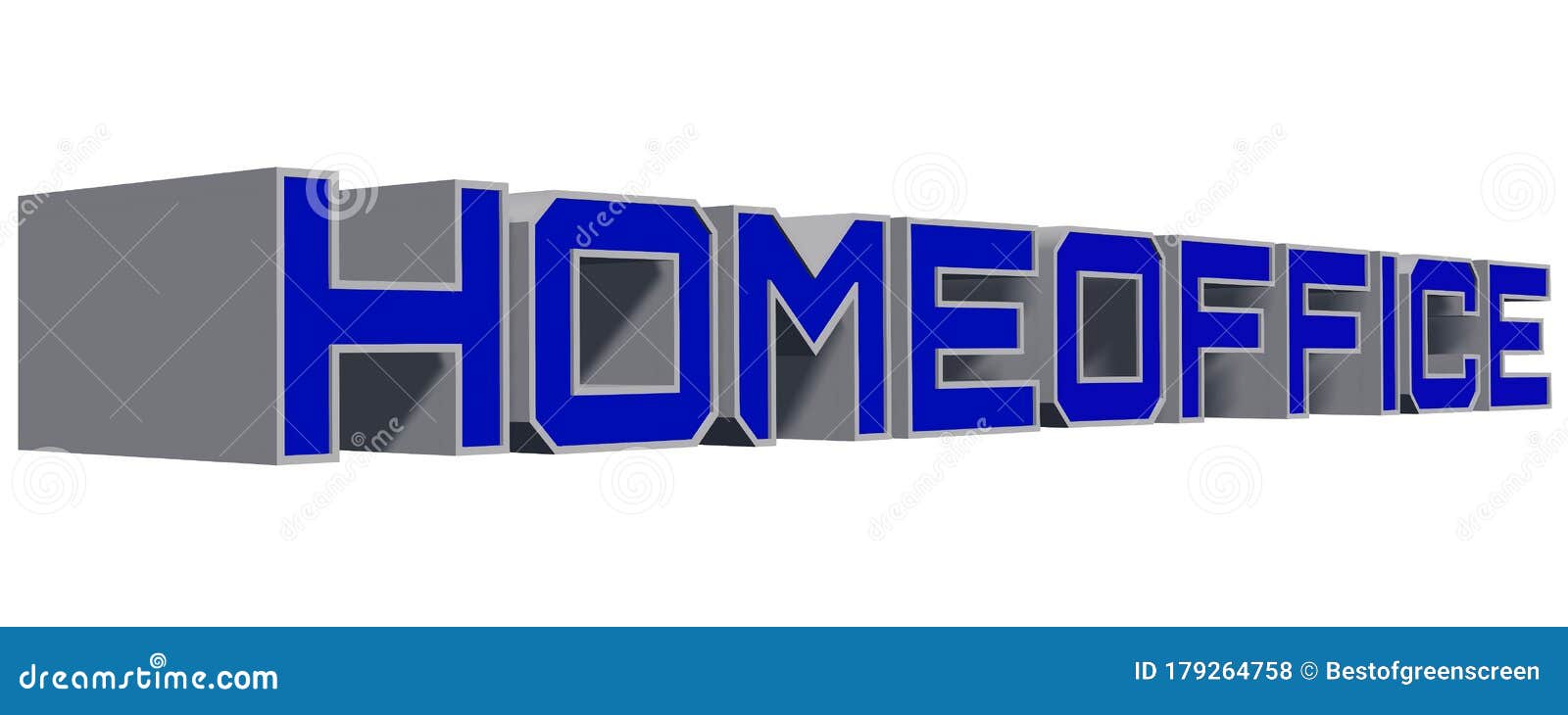 HOME OFFICE Lettering on White Background Stock Illustration