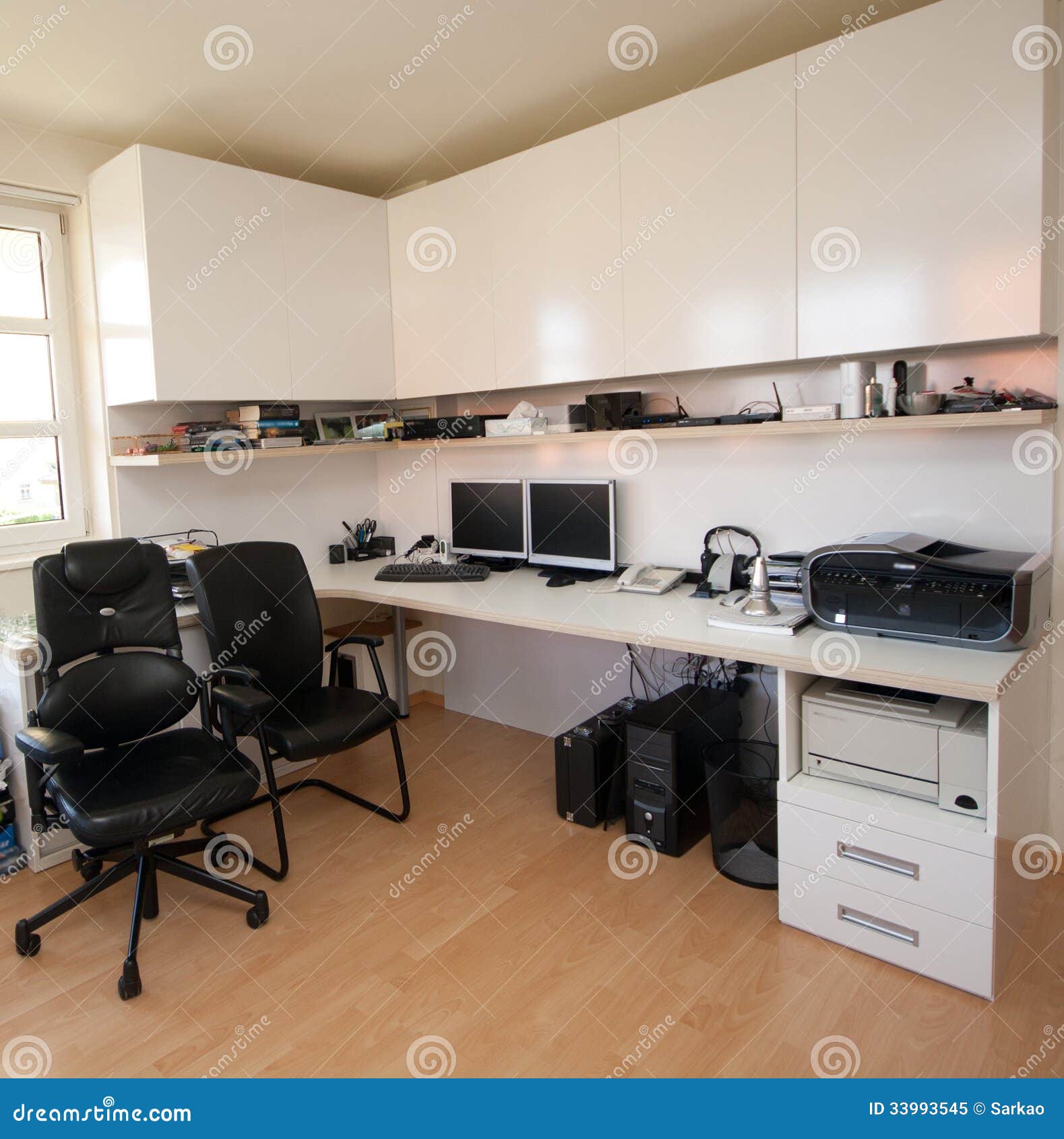 Home office stock image. Image of computer, office, monitor 33993545
