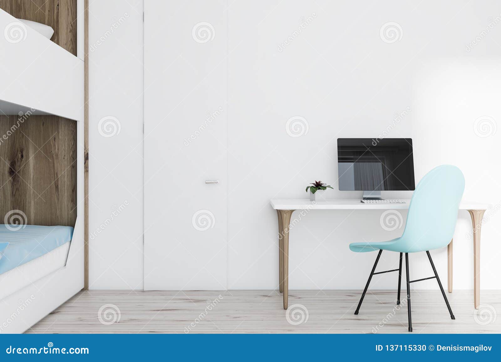 Home Office In Teenager Room Stock Illustration Illustration Of