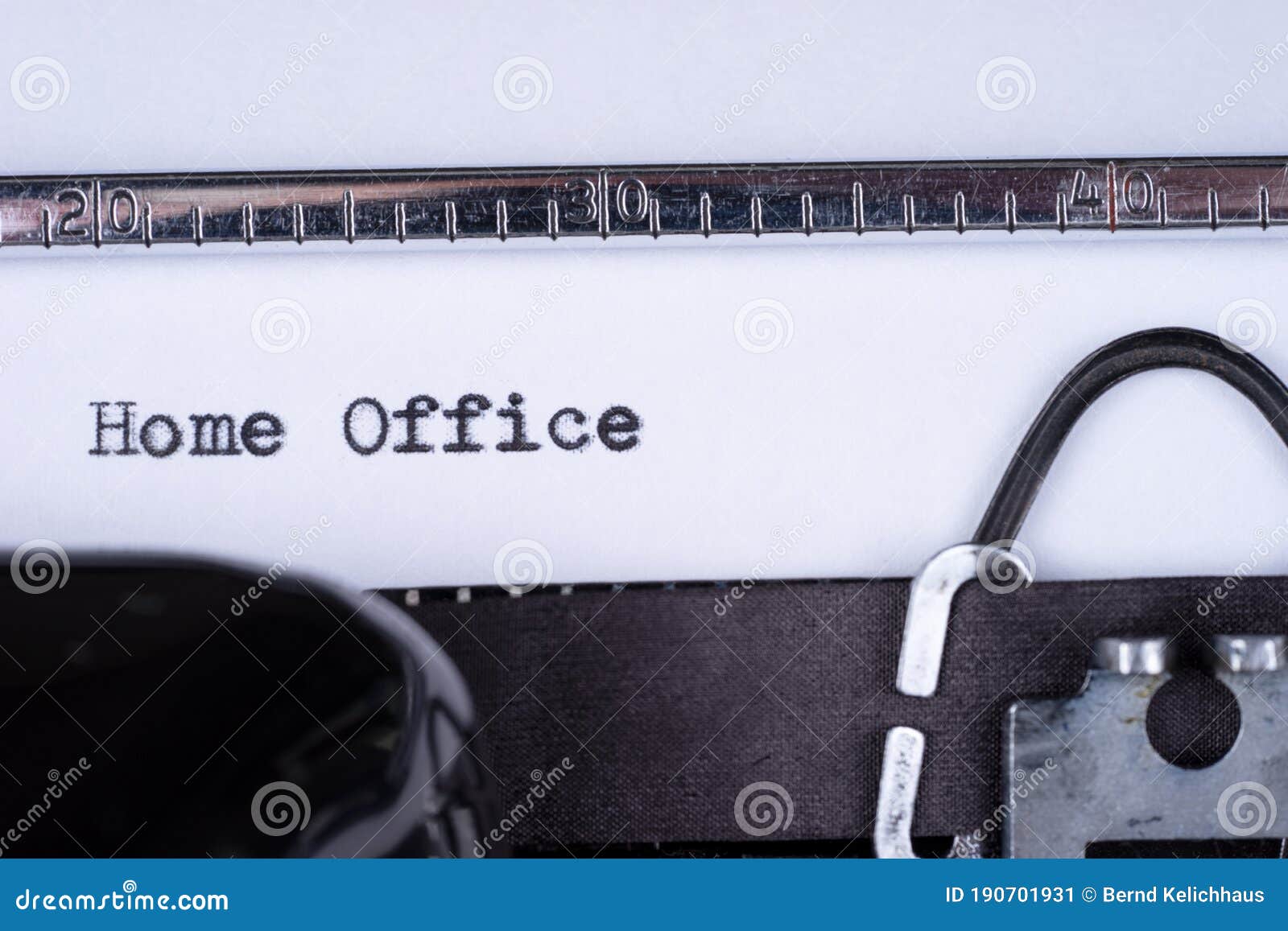 Home Office. Text Written with a Old Typewriter Stock Image Image of