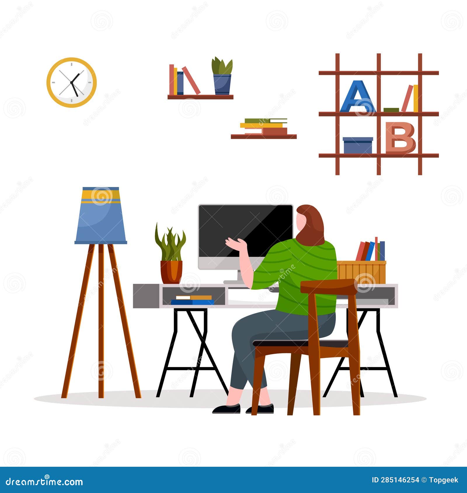 Home Office. Work from Home. Office Space Reflects a Professional and