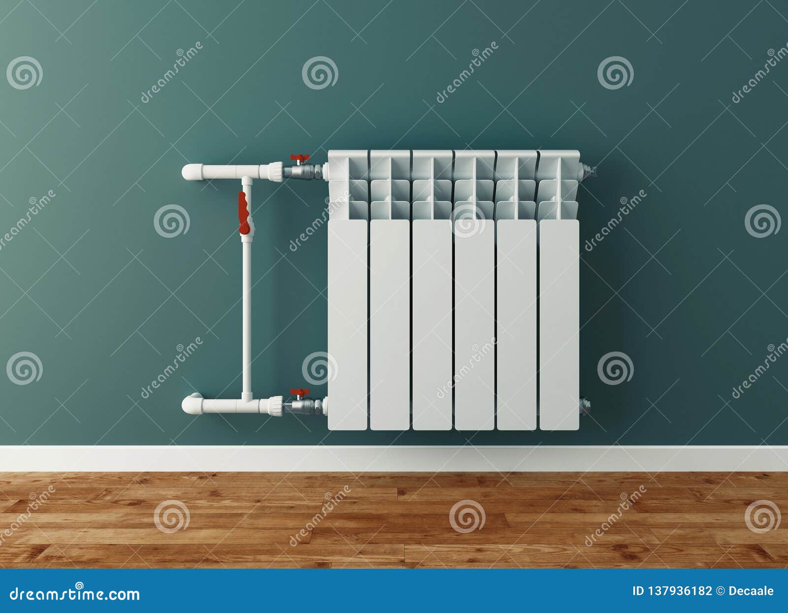 Home Radiator, Cold or Warm, 3d Rendering Stock Illustration