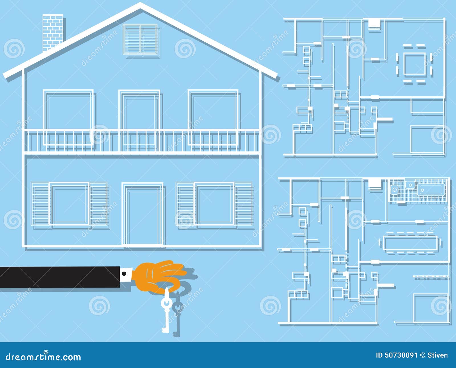 Home Plan Stock Photo - Image: 50730091