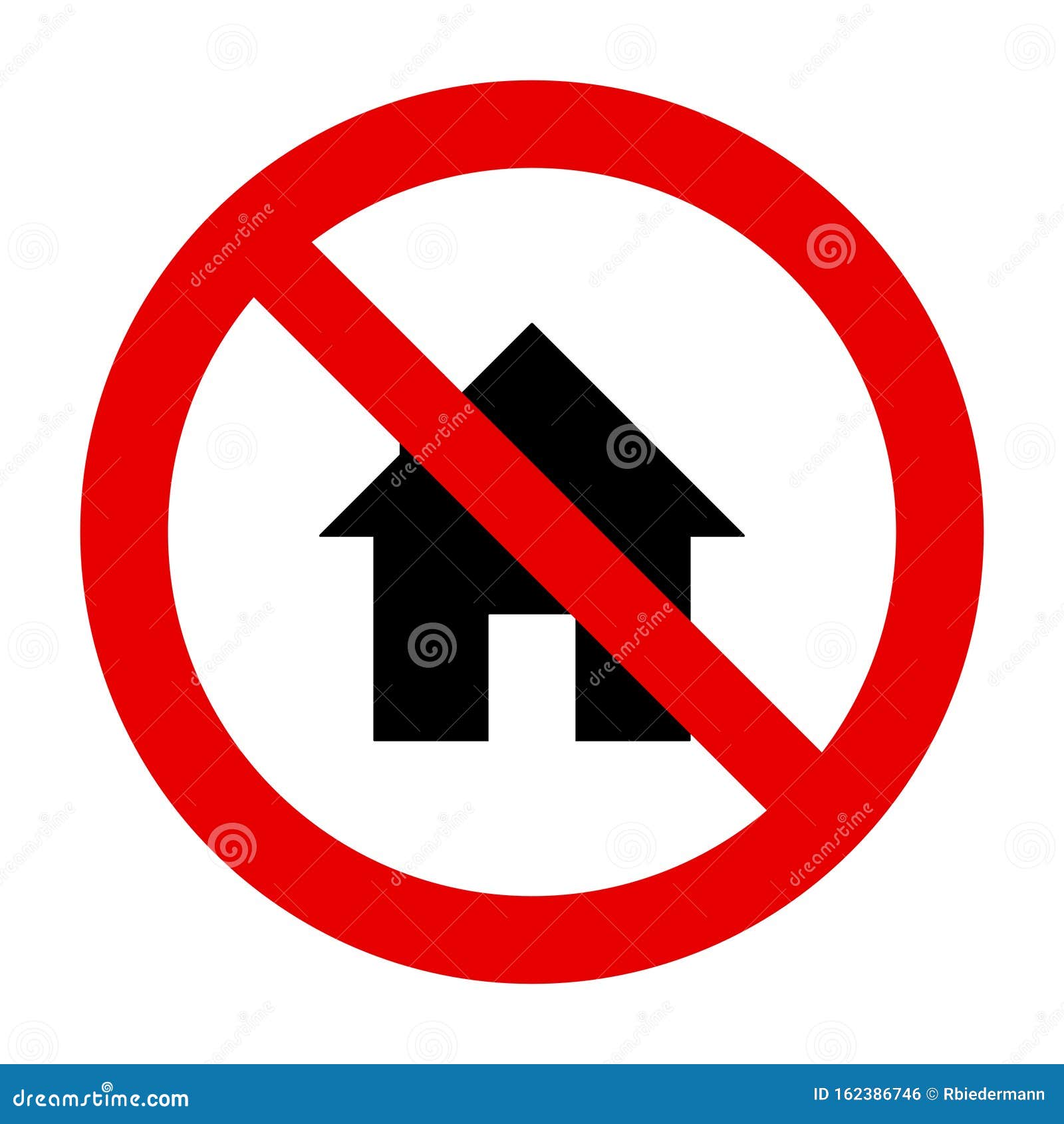 Home and prohibition sign stock vector. Illustration of resedential