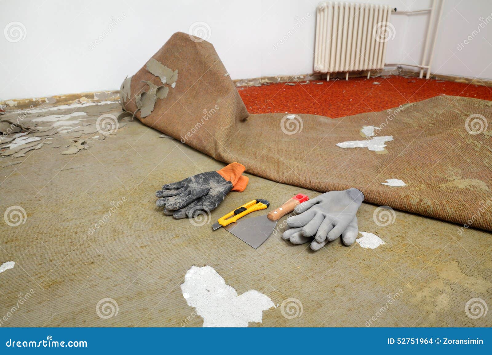 Home Renovation, Old Carpet Remove Stock Photo Image of room, dirty 52751964