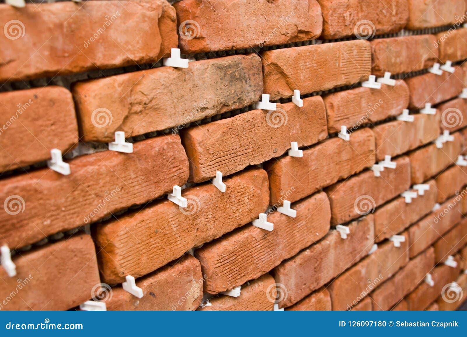 Process of Making a Red Brick Wall, Home Renovation Stock Photo Image of glue, brick 126097180
